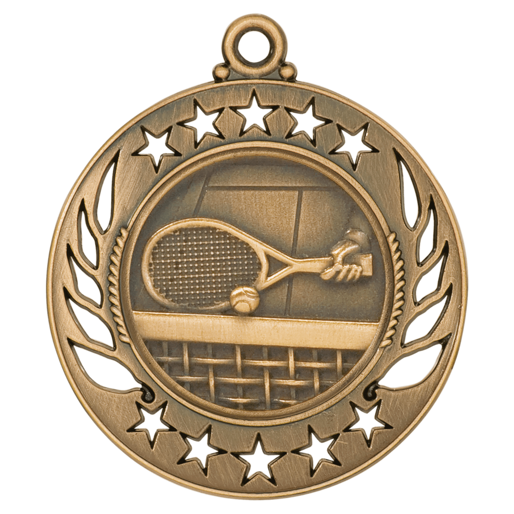 2 1/4" Antique Bronze Tennis Galaxy Medal