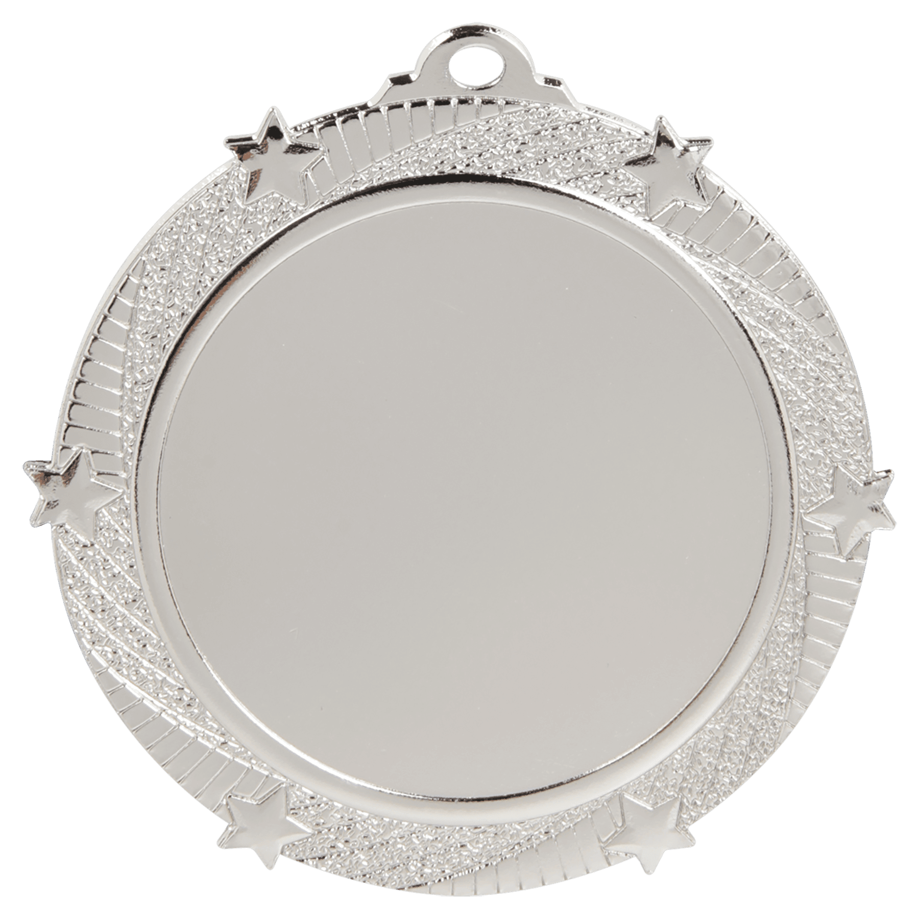 2 3/4" Bright Silver 6-Star 2" Insert Medal Holder