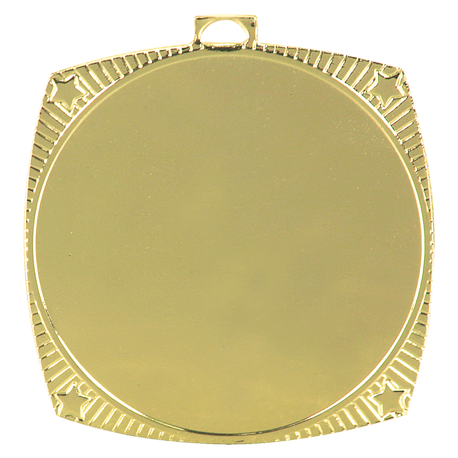 2 1/8" Bright Gold Square Star 2" Insert Holder Medal