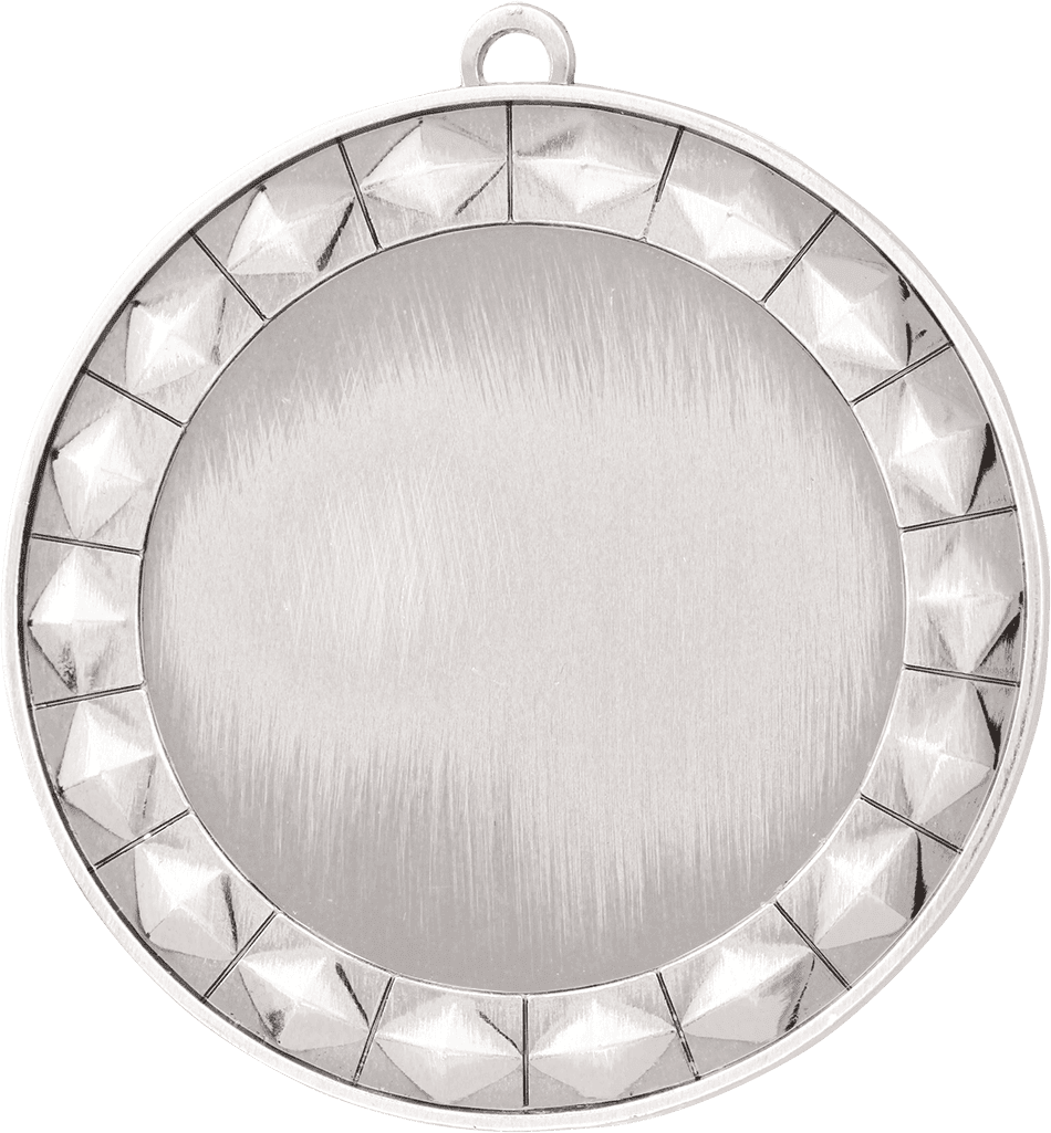 2 3/4" Bright Silver Diamond 2" Insert Holder Medal