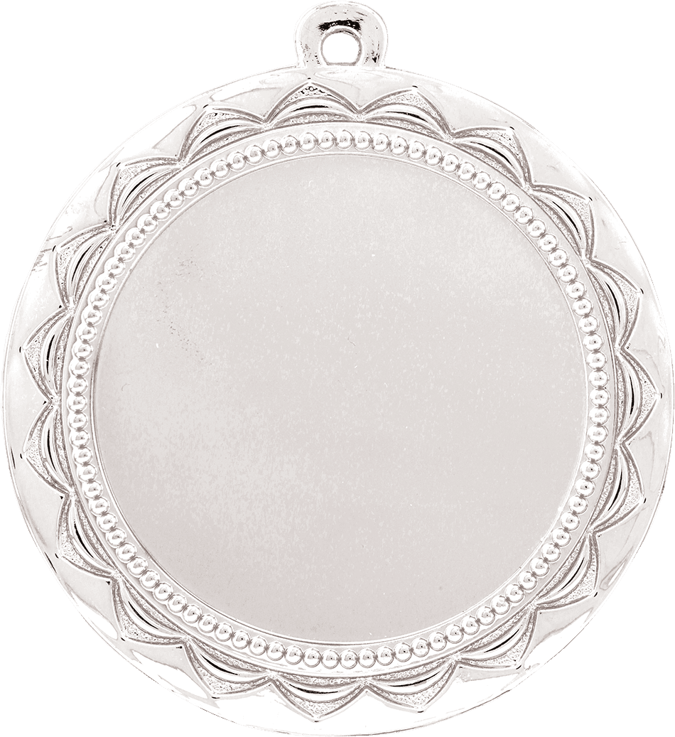 2 3/4" Bright Silver Sun 2" Insert Holder Medal