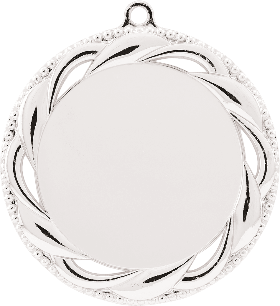 2 3/4" Bright Silver Rosette 2" Insert Holder Medal