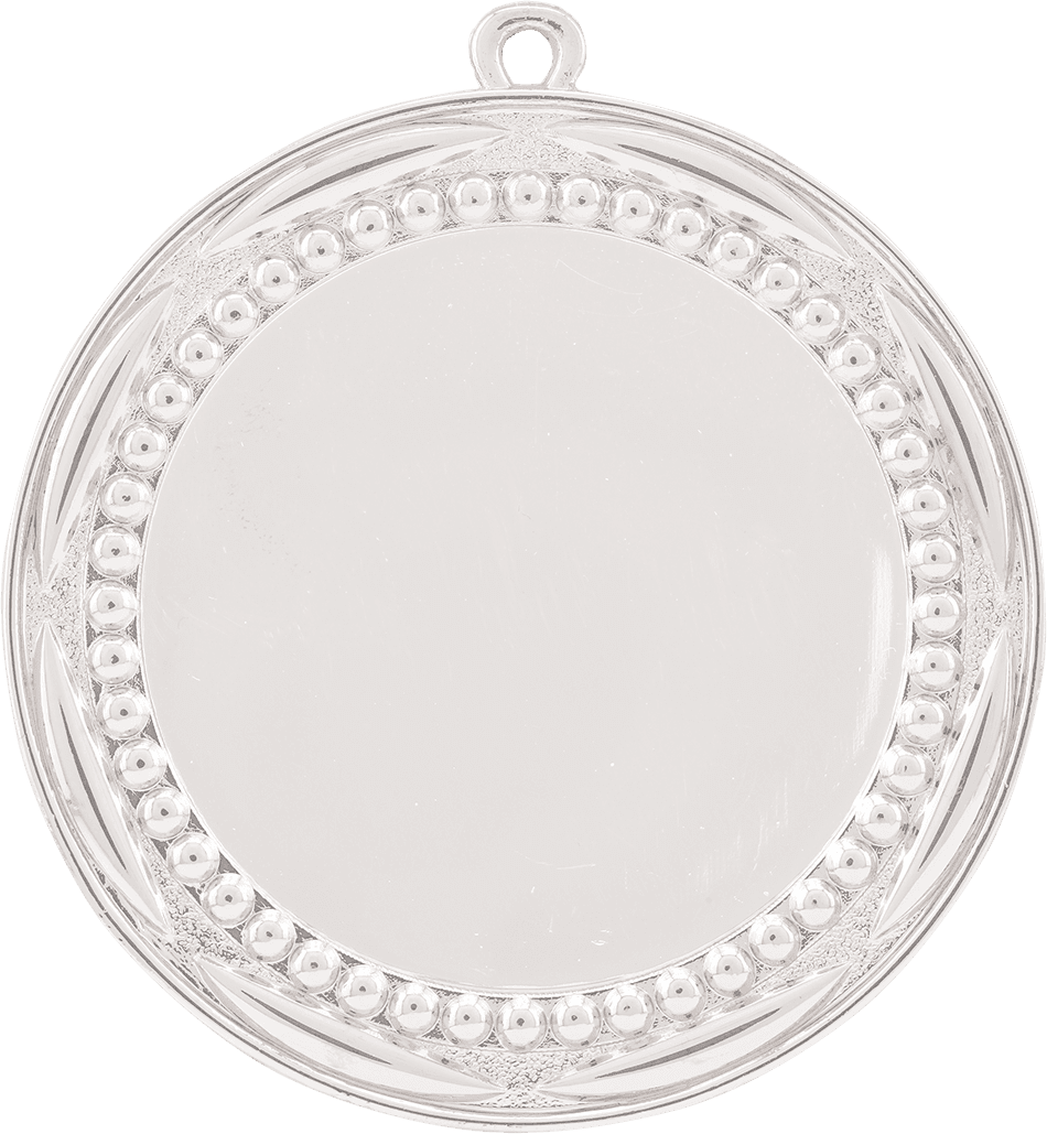 2 3/4" Bright Silver Bead 2" Insert Holder Medal