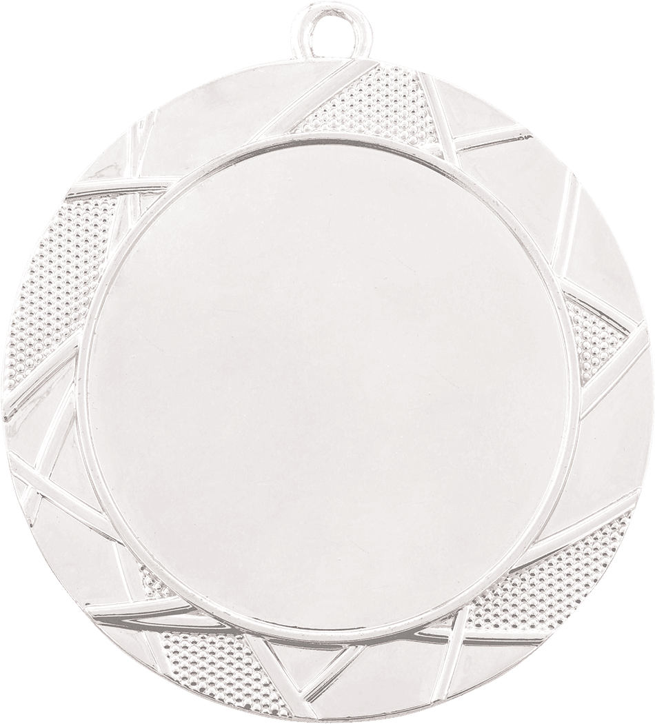 2 3/4" Bright Silver Deco 2" Insert Holder Medal