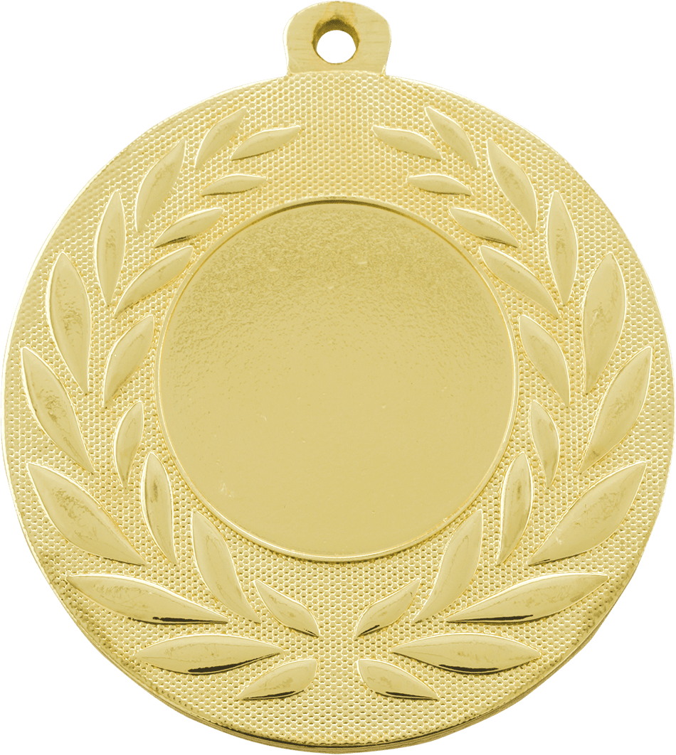 2" Bright Gold Wreath 1" Insert Holder Medal