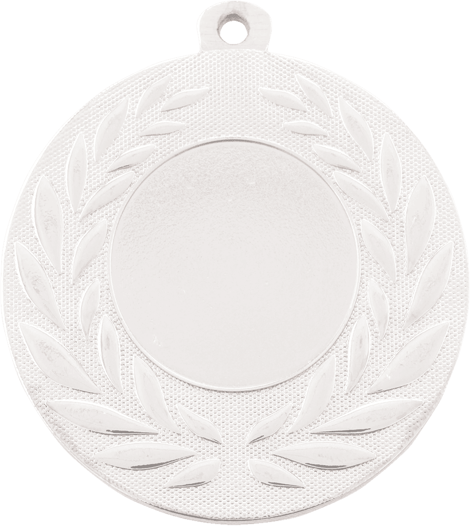 2" Bright Silver Wreath 1" Insert Holder Medal