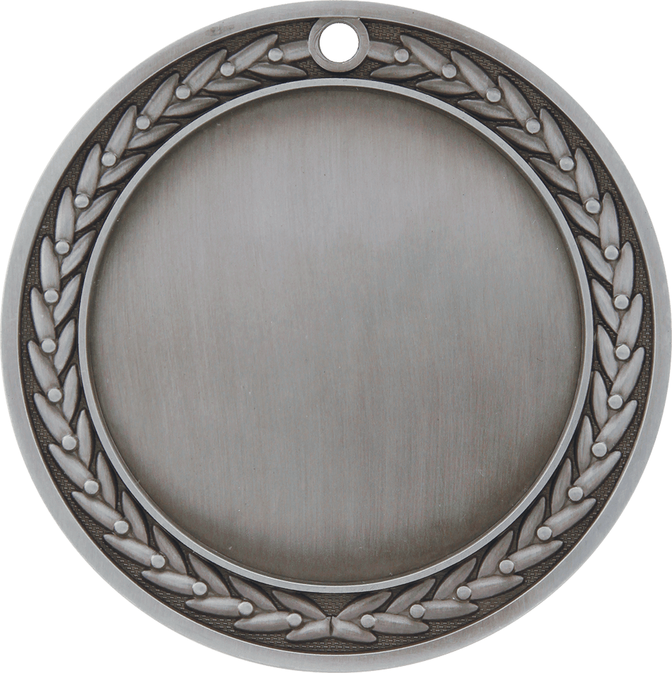 4" Antique Silver 3" Insert Holder Medal
