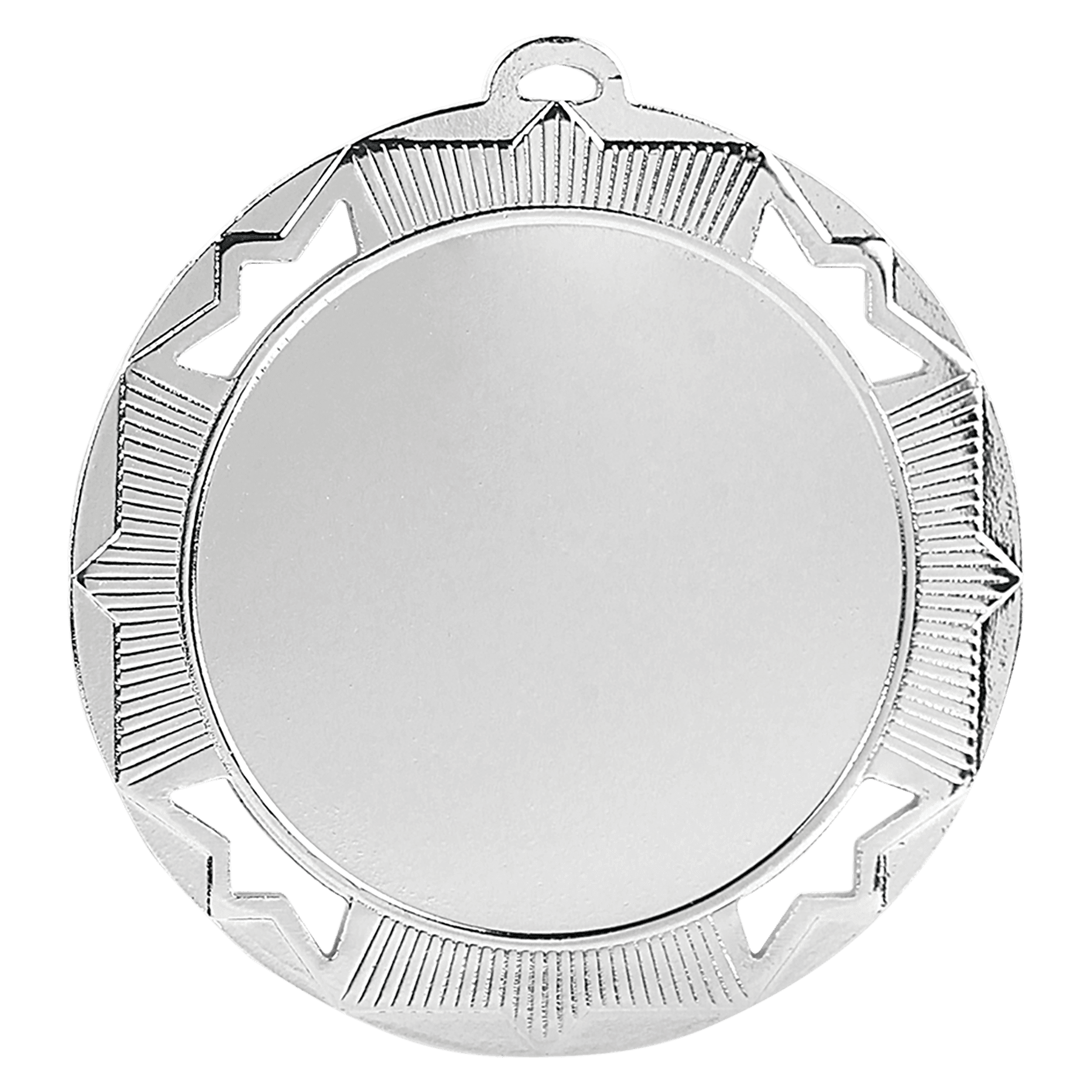 2 3/4" Bright Silver Crown 2" Insert Holder Medal
