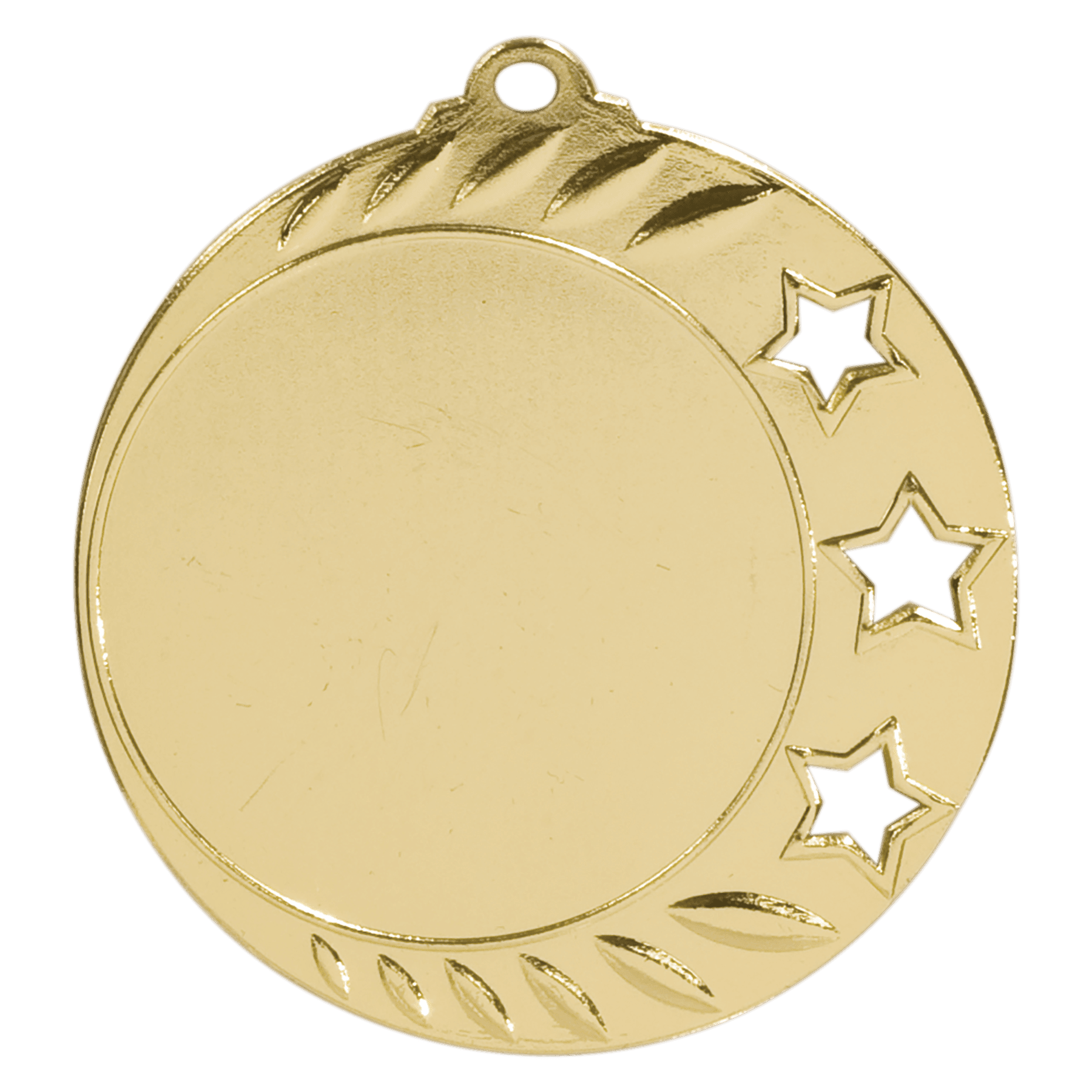 2 3/4" Bright Gold 3-Star 2" Insert Holder Medal