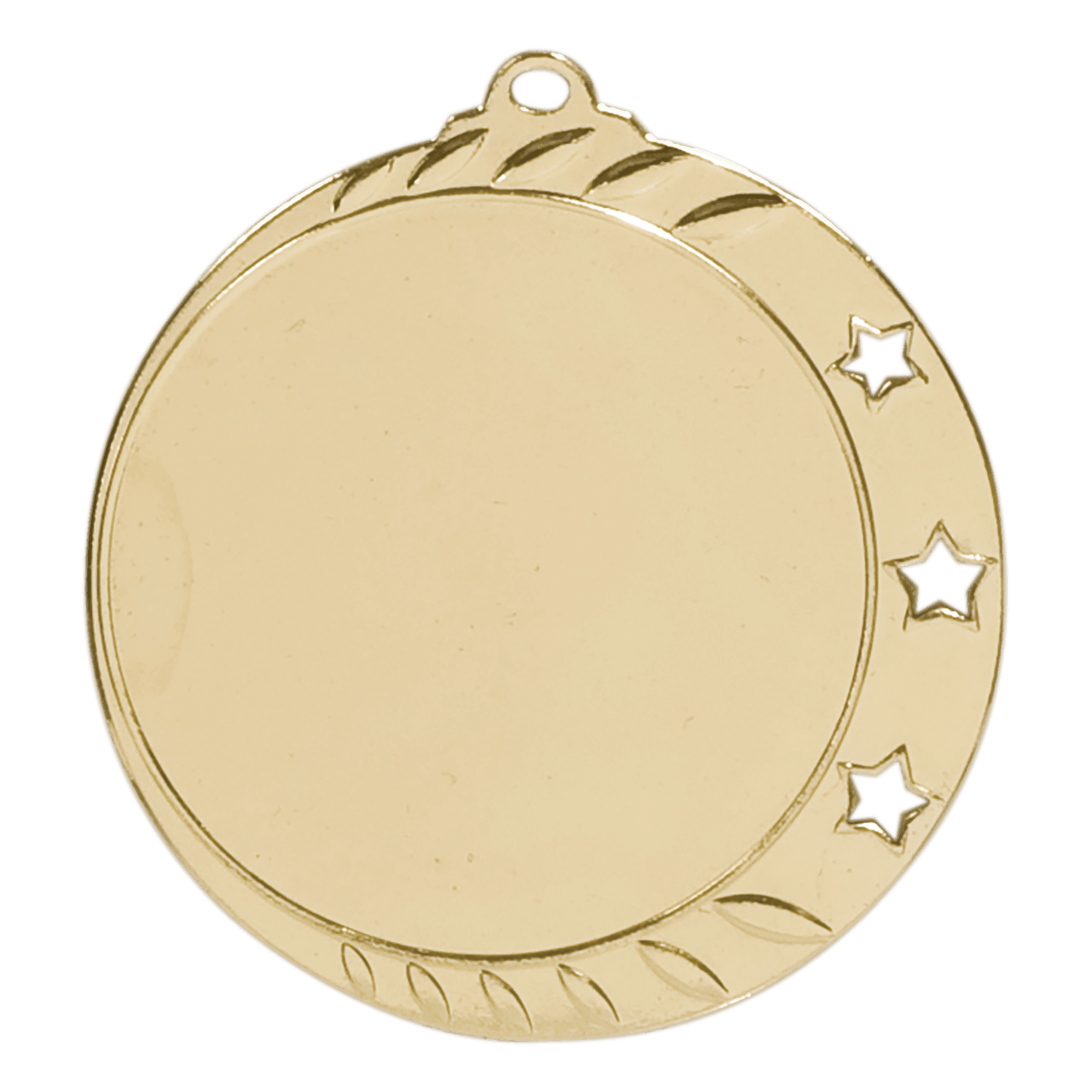 1 7/8" Bright Gold 3-Star 1 1/2" Insert Holder Medal