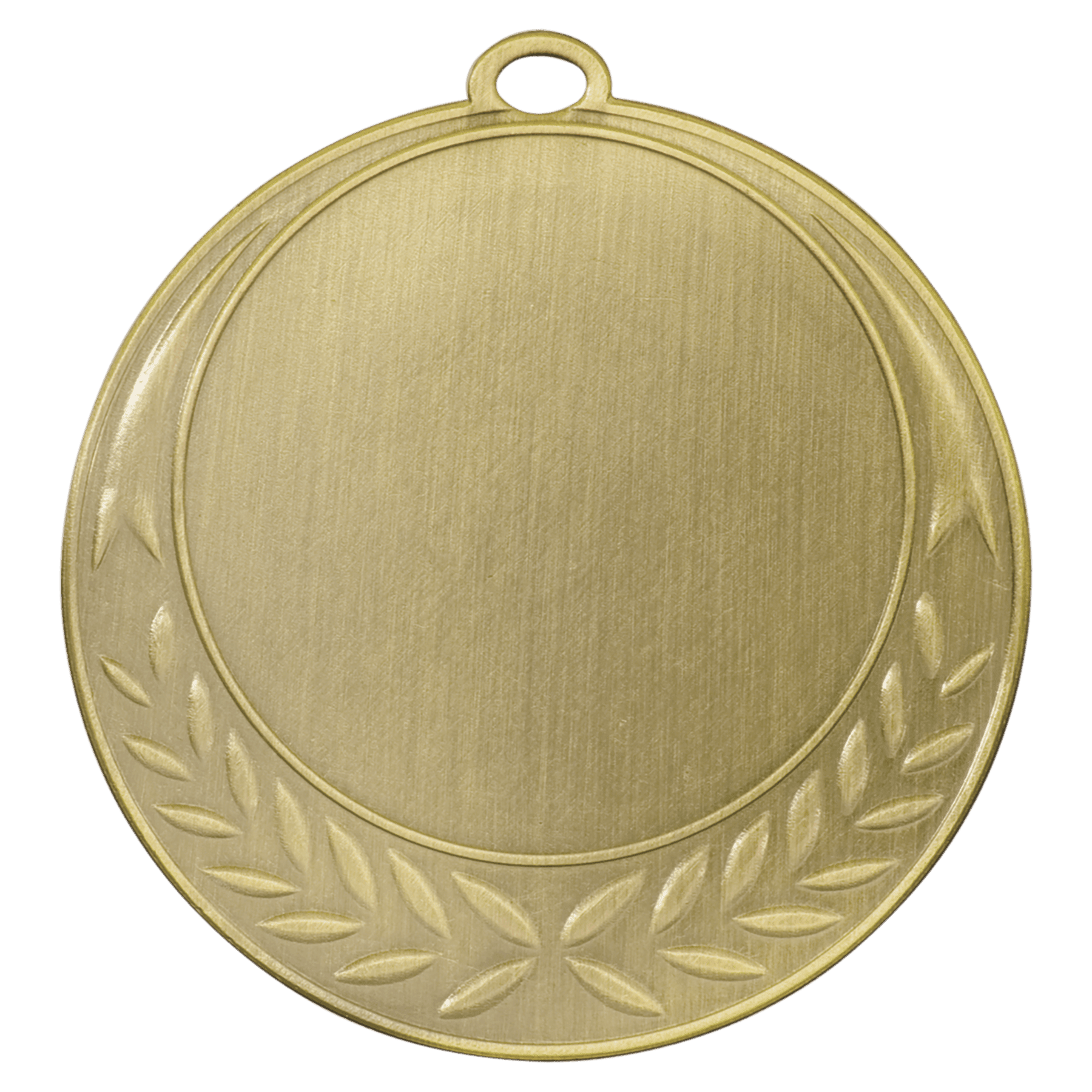 2 3/4" Antique Gold Half Wreath 2" Insert Holder Medal