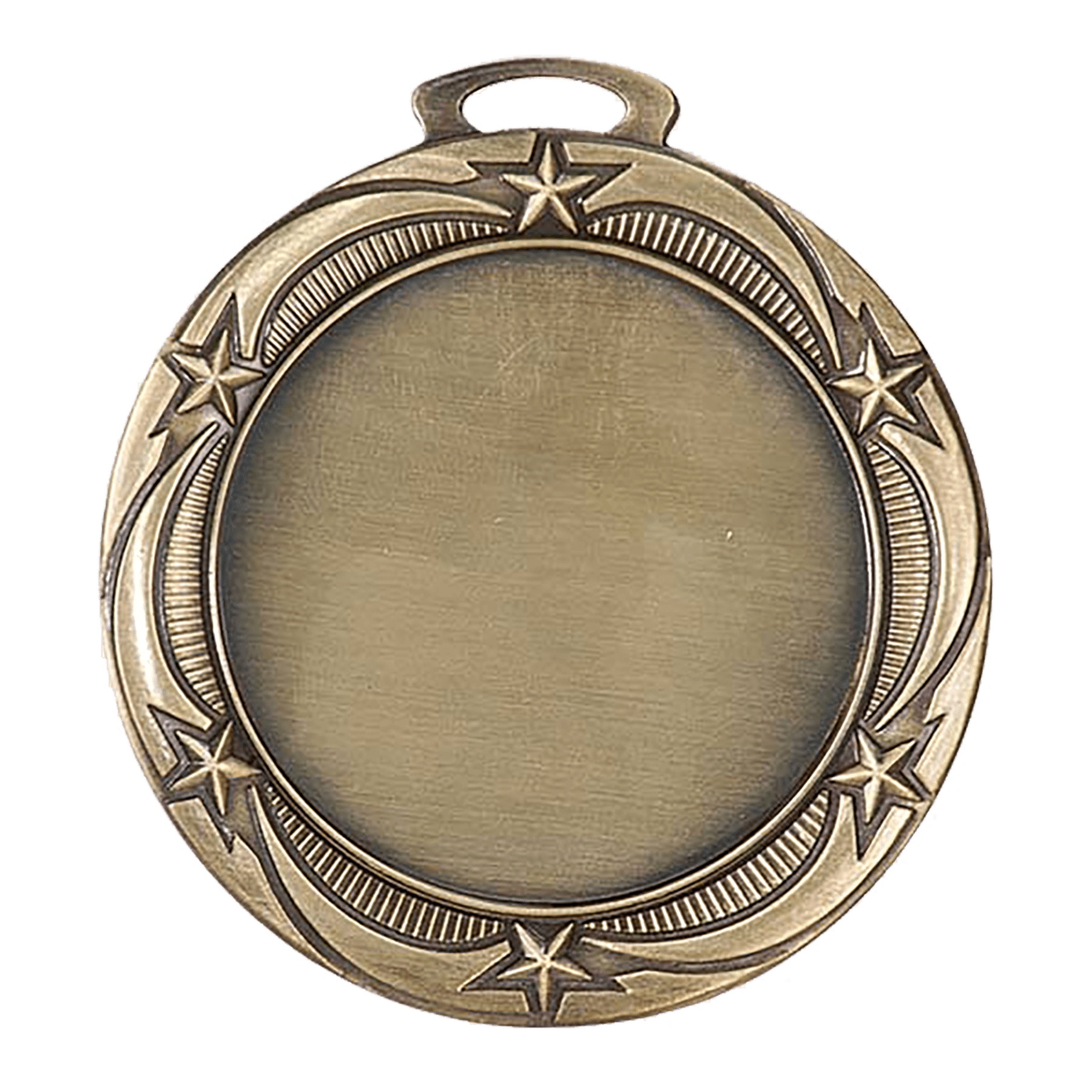 2 3/4" Antique Gold Star 2" Insert Holder Medal