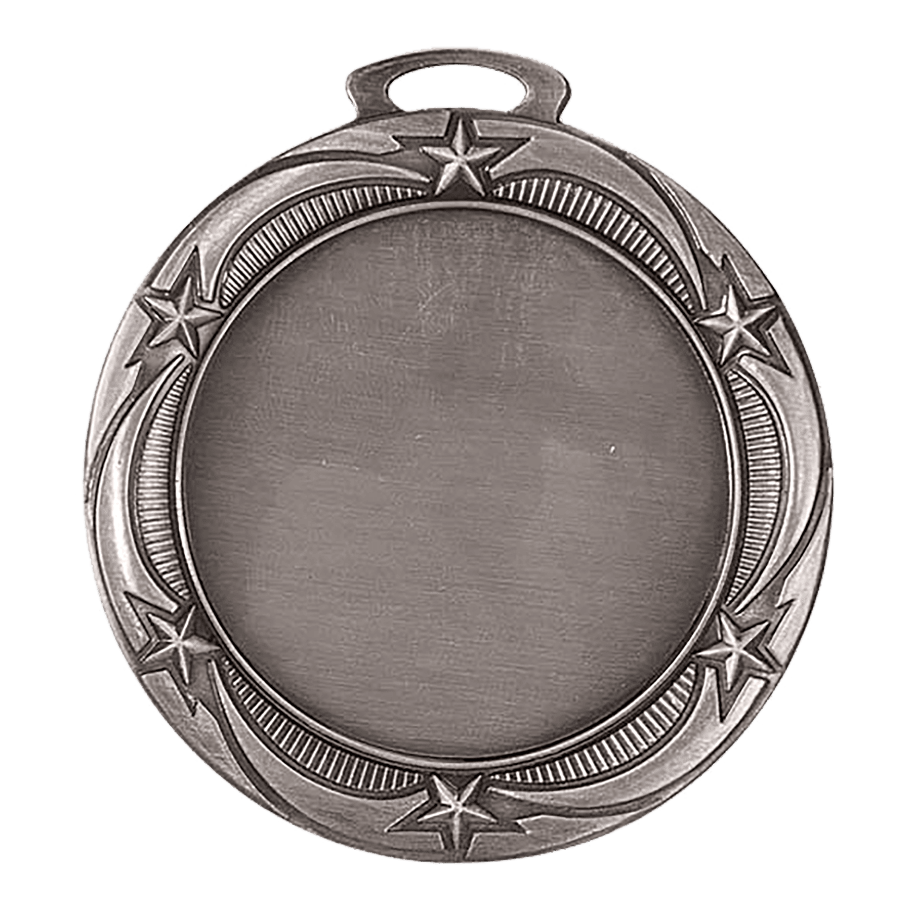 2 3/4" Antique Silver Star 2" Insert Holder Medal