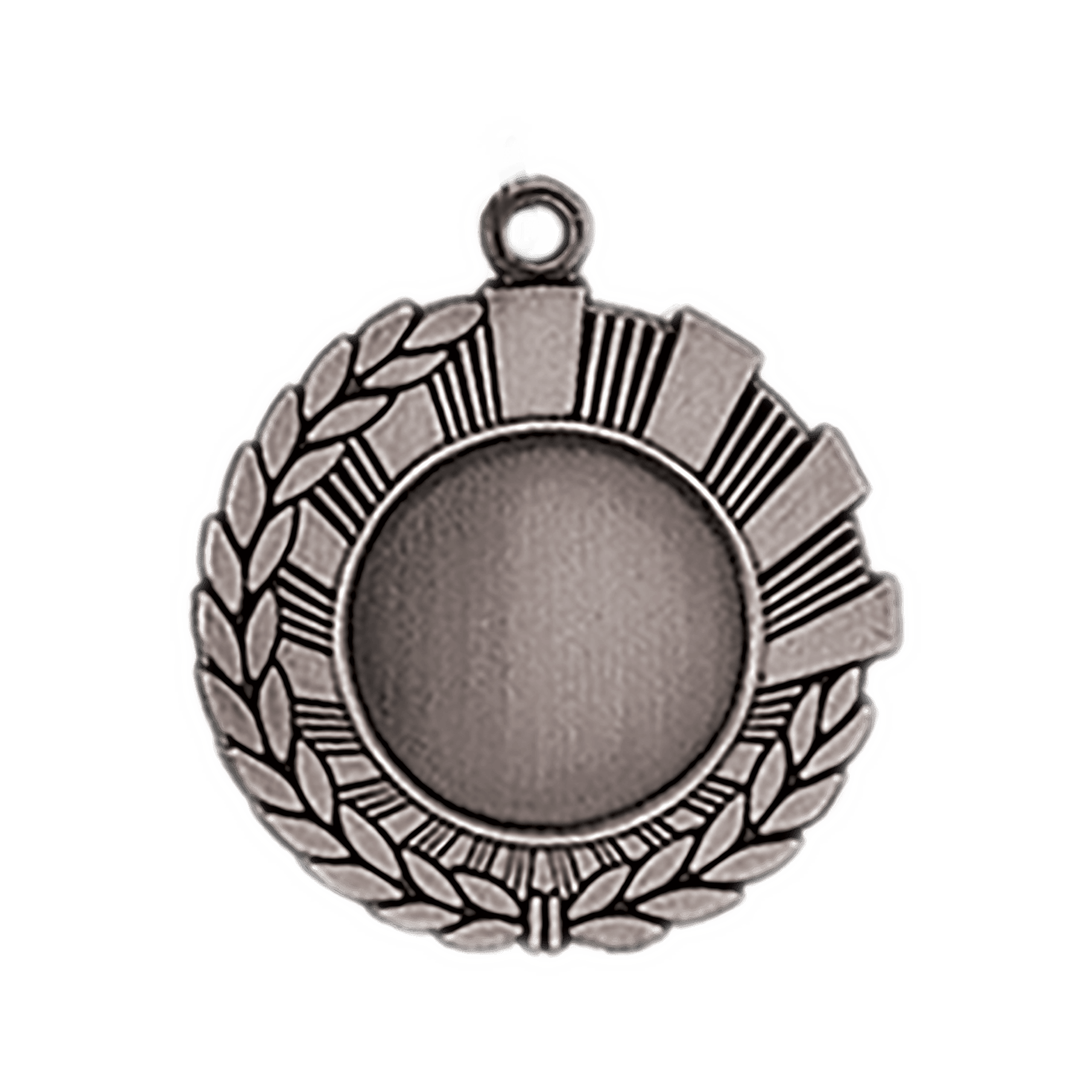 1 3/4" Antique Silver Wreath 1" Insert Holder Medal