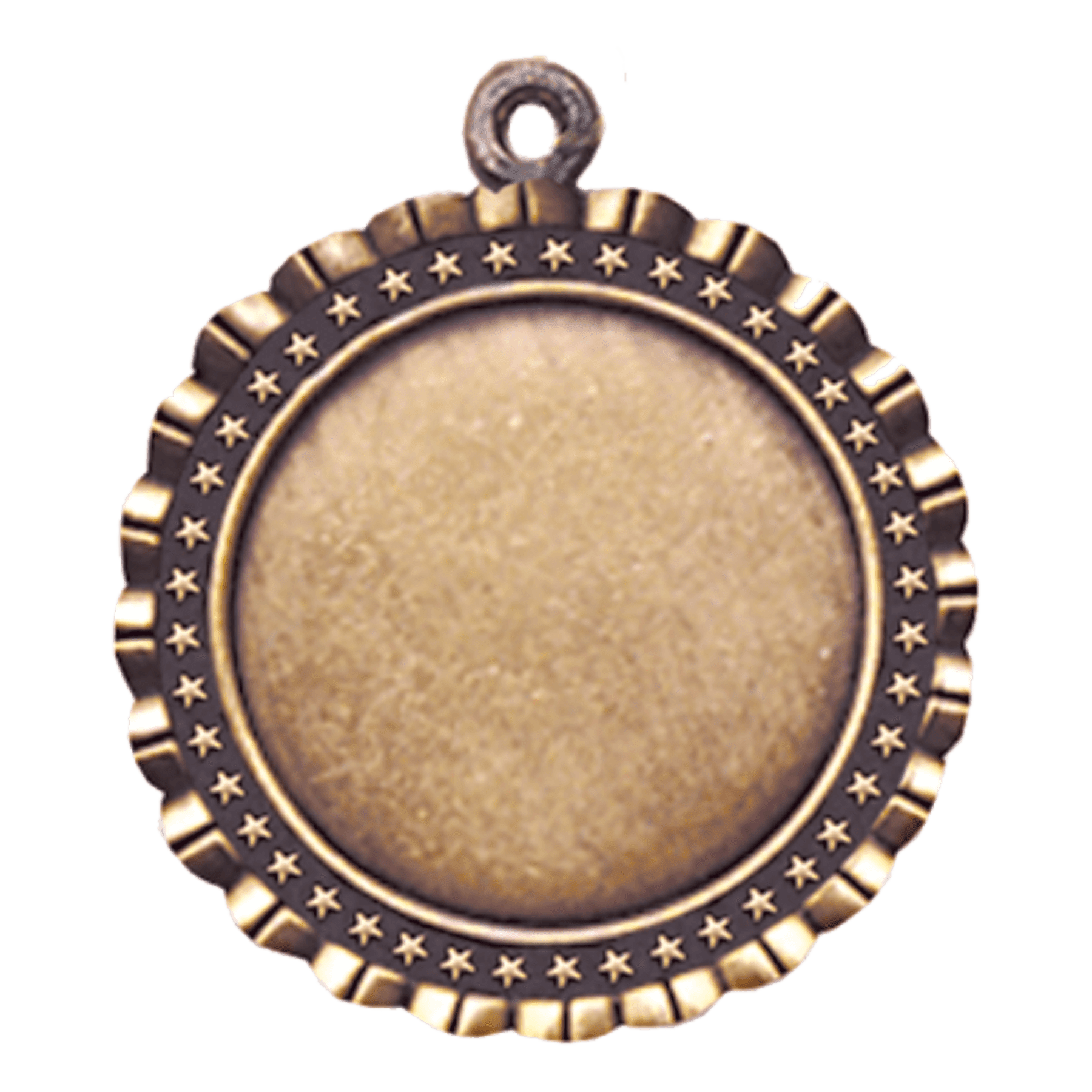 2 5/8" Antique Gold Star 2" Insert Holder Medal