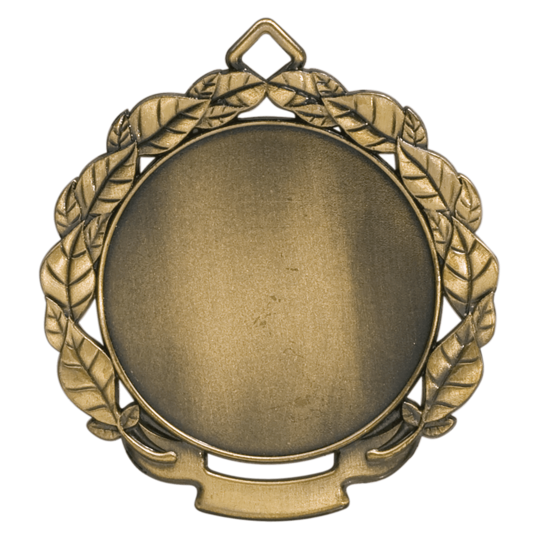 2 3/4" Antique Gold Leaf 2" Insert Holder Medal