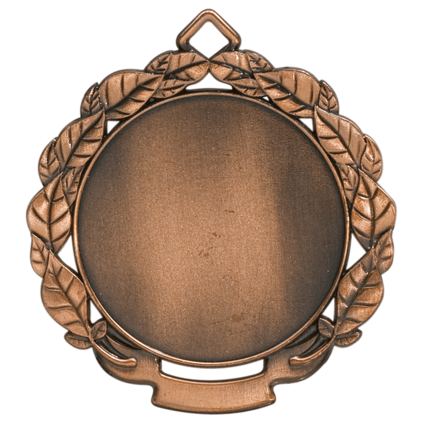 2 3/4" Antique Bronze Leaf 2" Insert Holder Medal