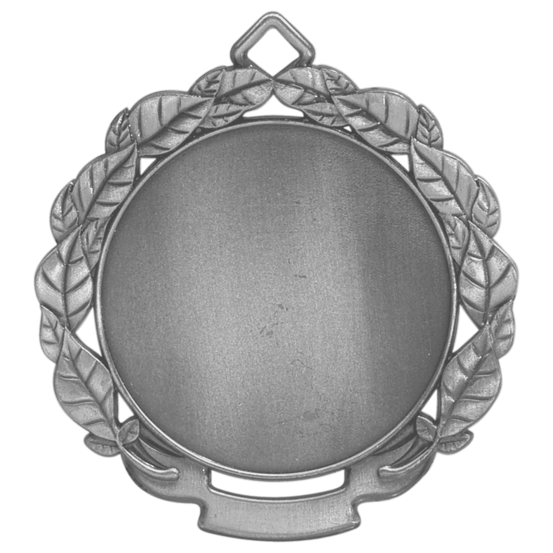 2 3/4" Antique Silver Leaf 2" Insert Holder Medal