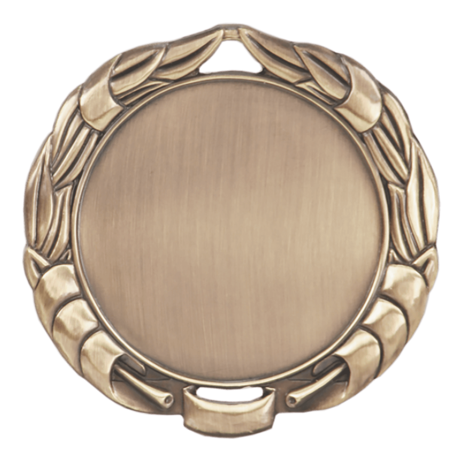 2 3/4" Antique Gold Wreath 2" Insert Holder Medal (double sided)