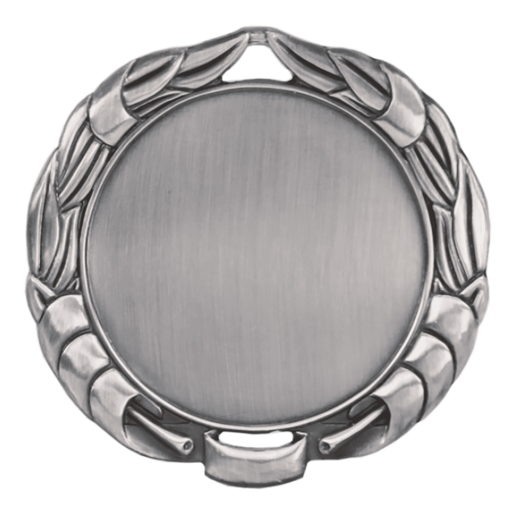 2 3/4" Antique Silver Wreath 2" Insert Holder Medal (double sided)