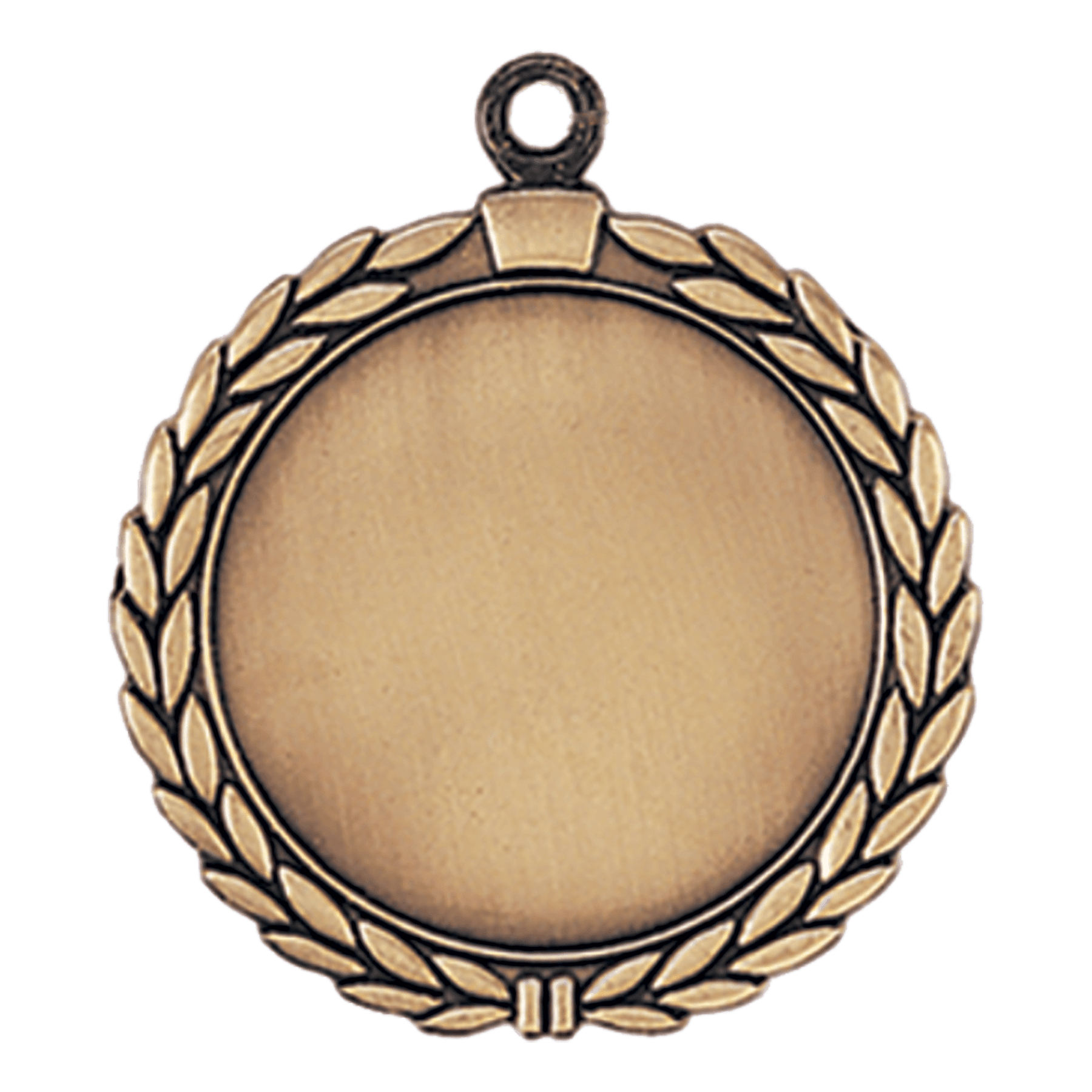 2 1/2" Antique Gold Wreath 2" Insert Holder Medal