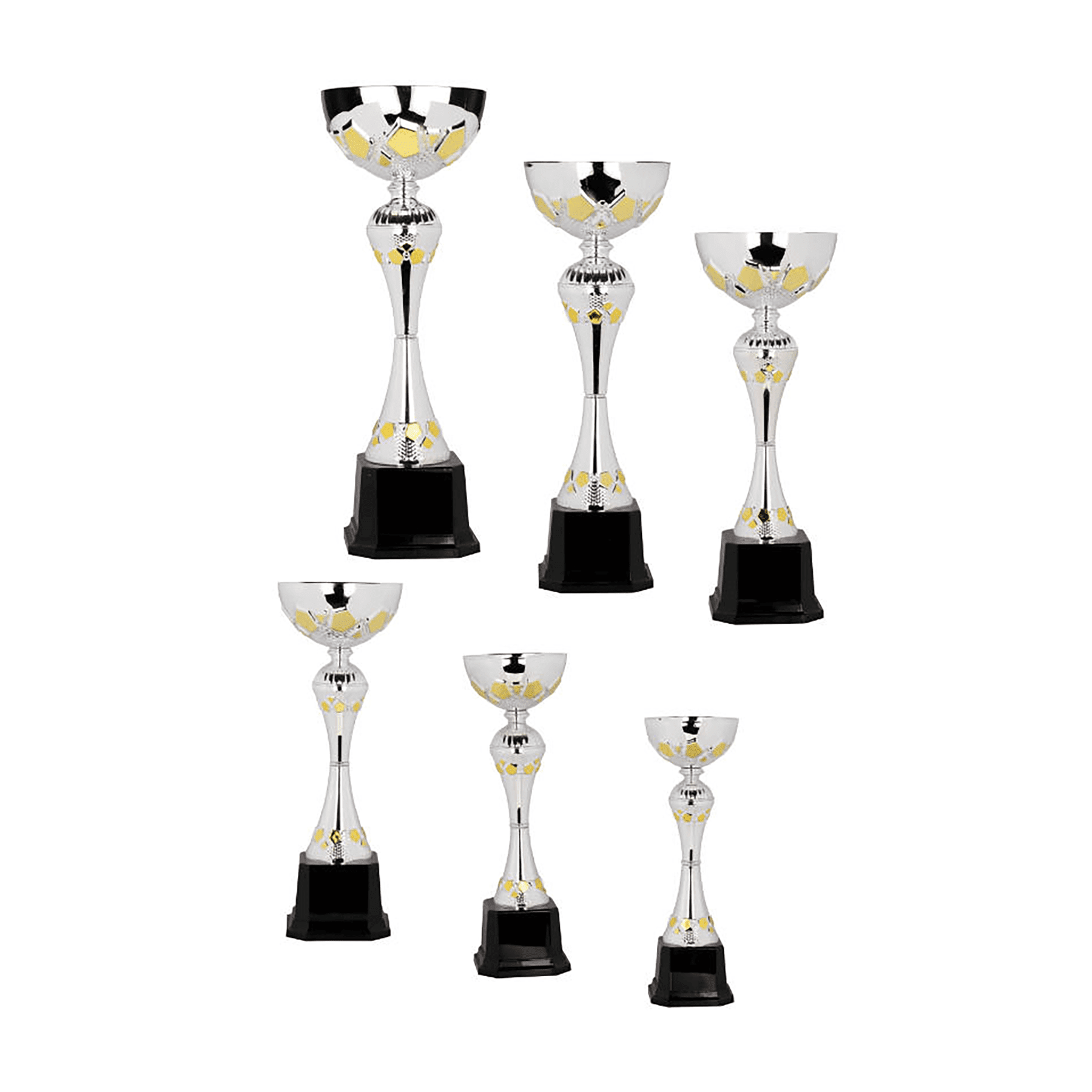 310 Series Silver/Gold Completed Metal Cup with Plastic Base Sample Set