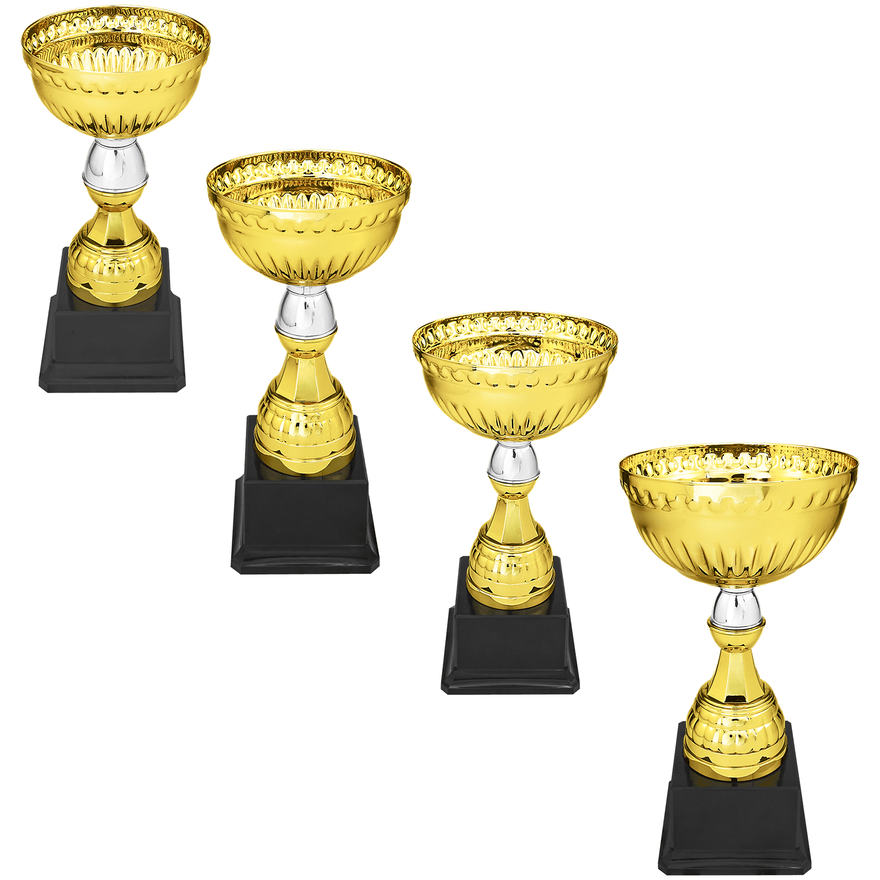 Gold & Silver Metal Cup with Plastic Stem and Base Sample Set