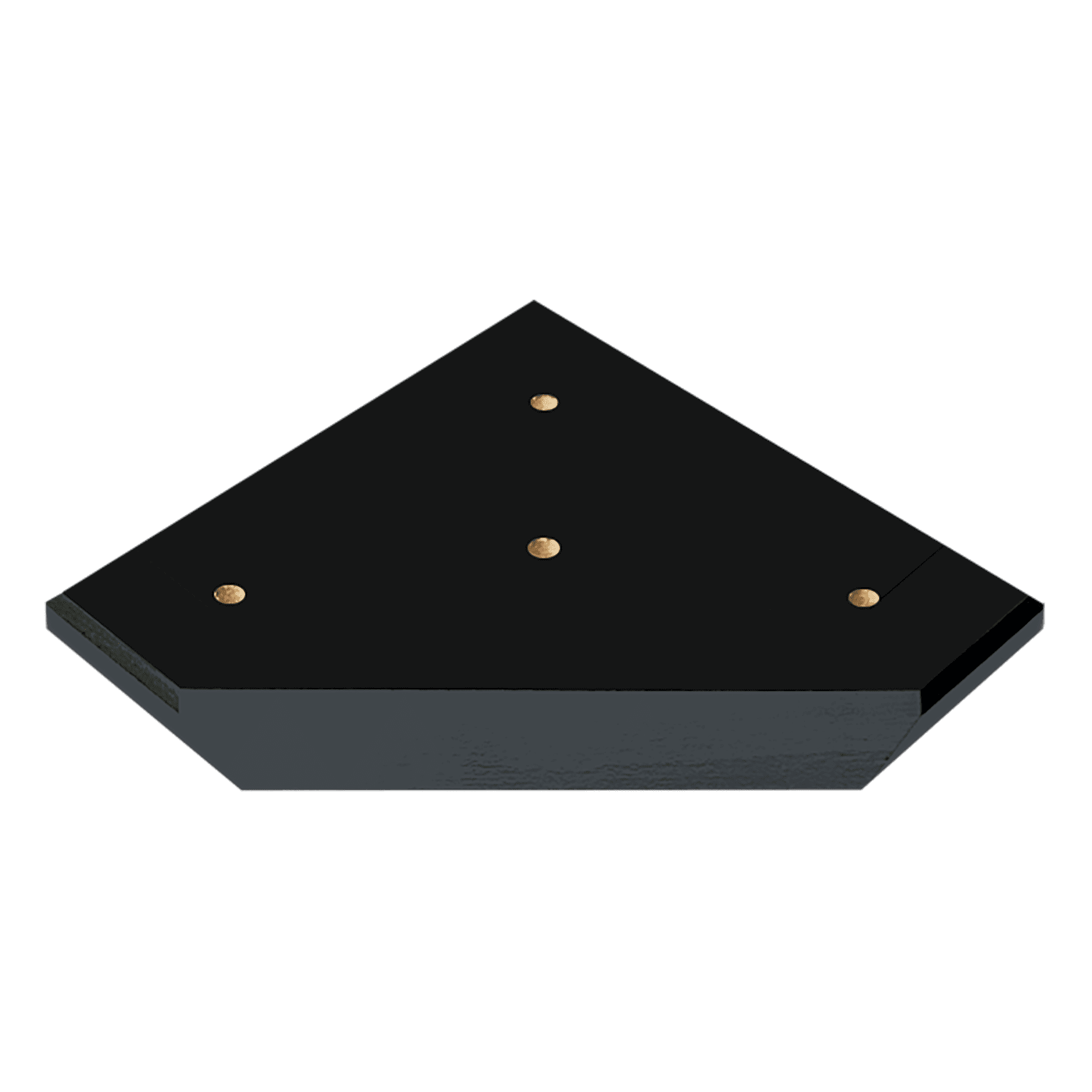 8 1/4" x 8 1/4" x 3/4" Value Matte Black Finish Slant Front 3-Post Base Only