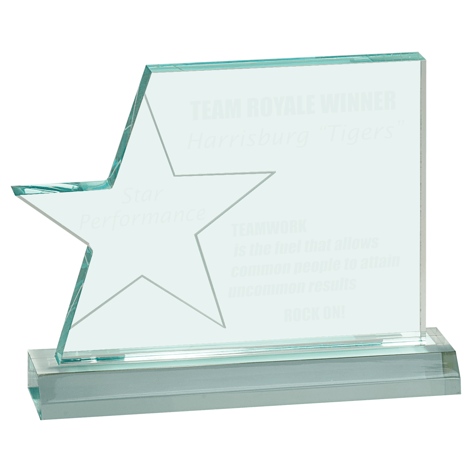 7 1/4" x 5 1/4" Jade Star Page Acrylic with 7 1/2" Base