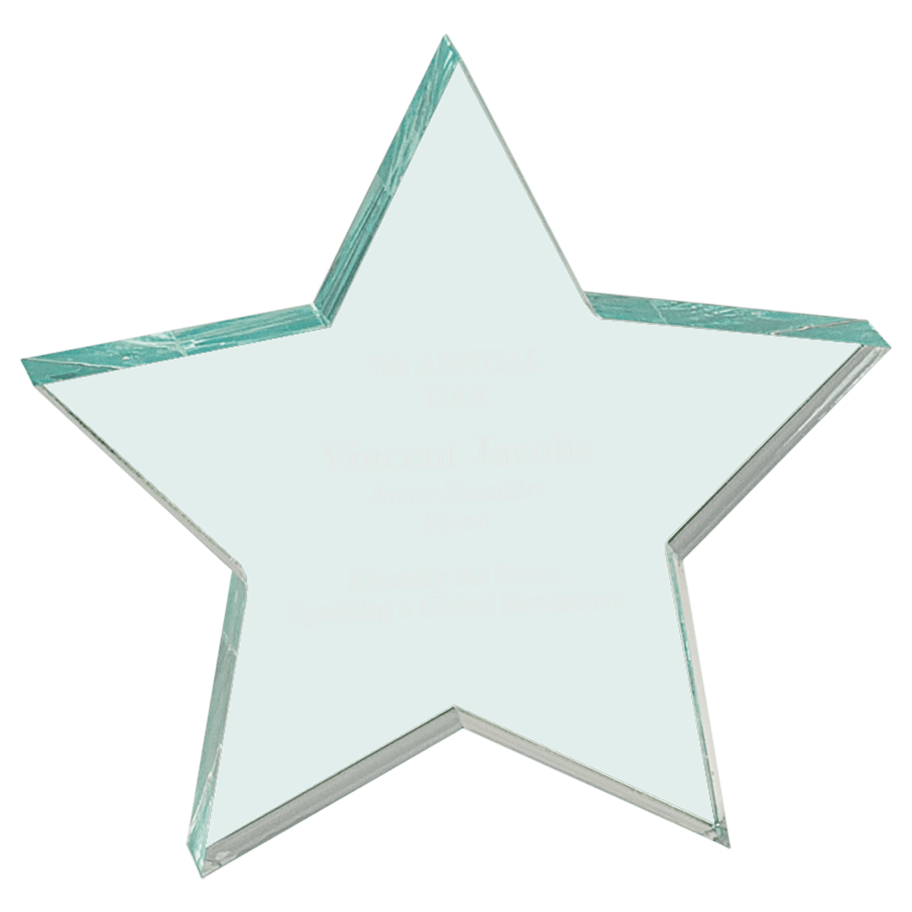 5" x 5" Jade Star Acrylic Paperweight