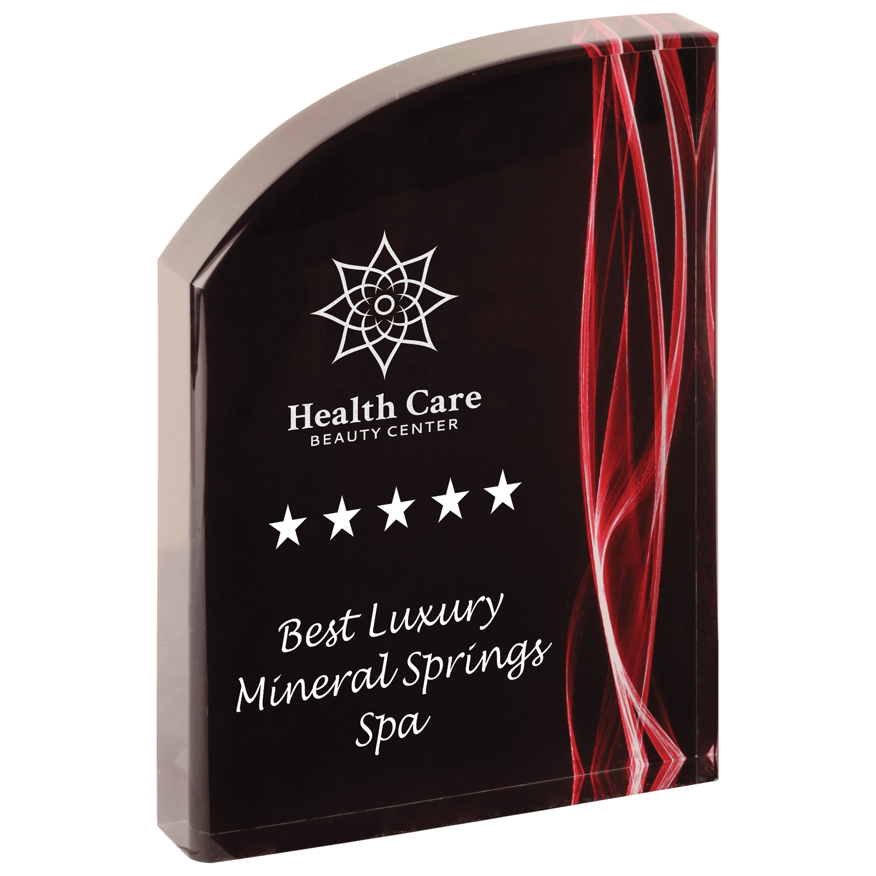 7" Wave Red Vapor Acrylic