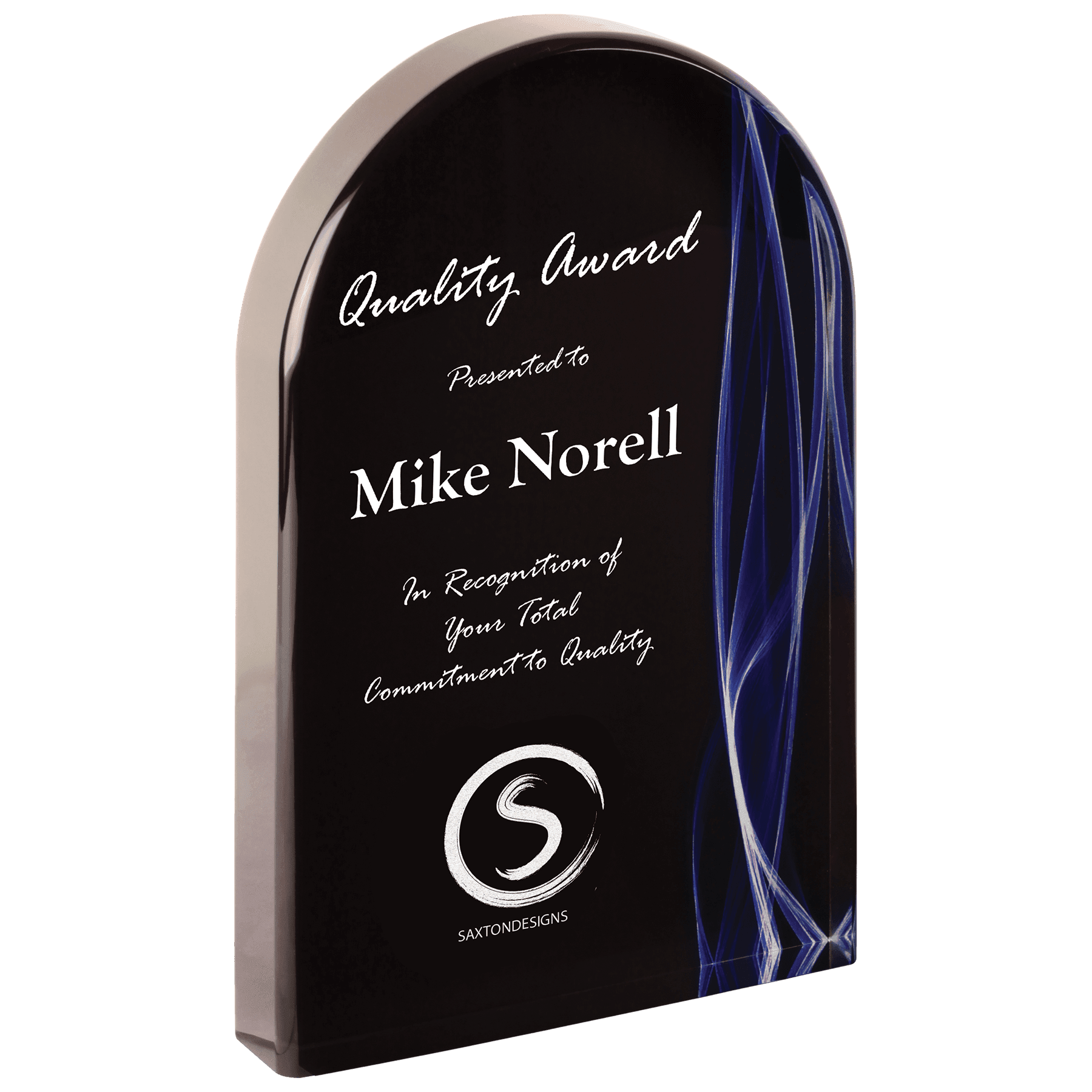 8" Arch Blue Vapor Acrylic