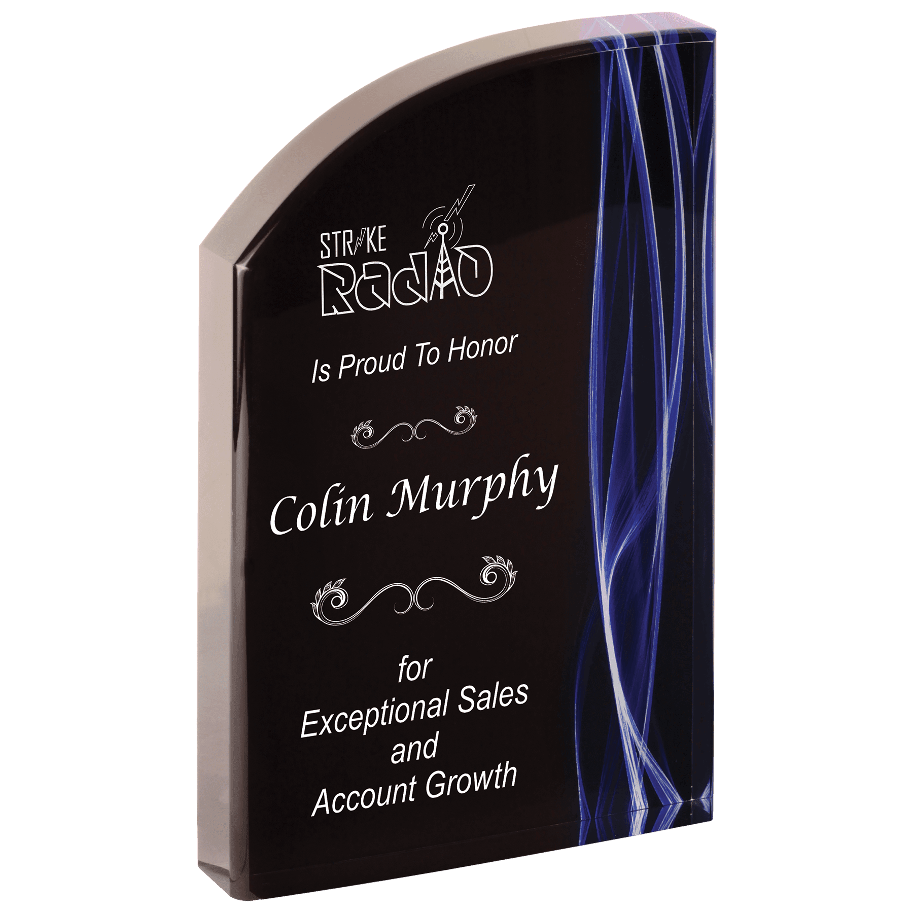 8" Wave Blue Vapor Acrylic