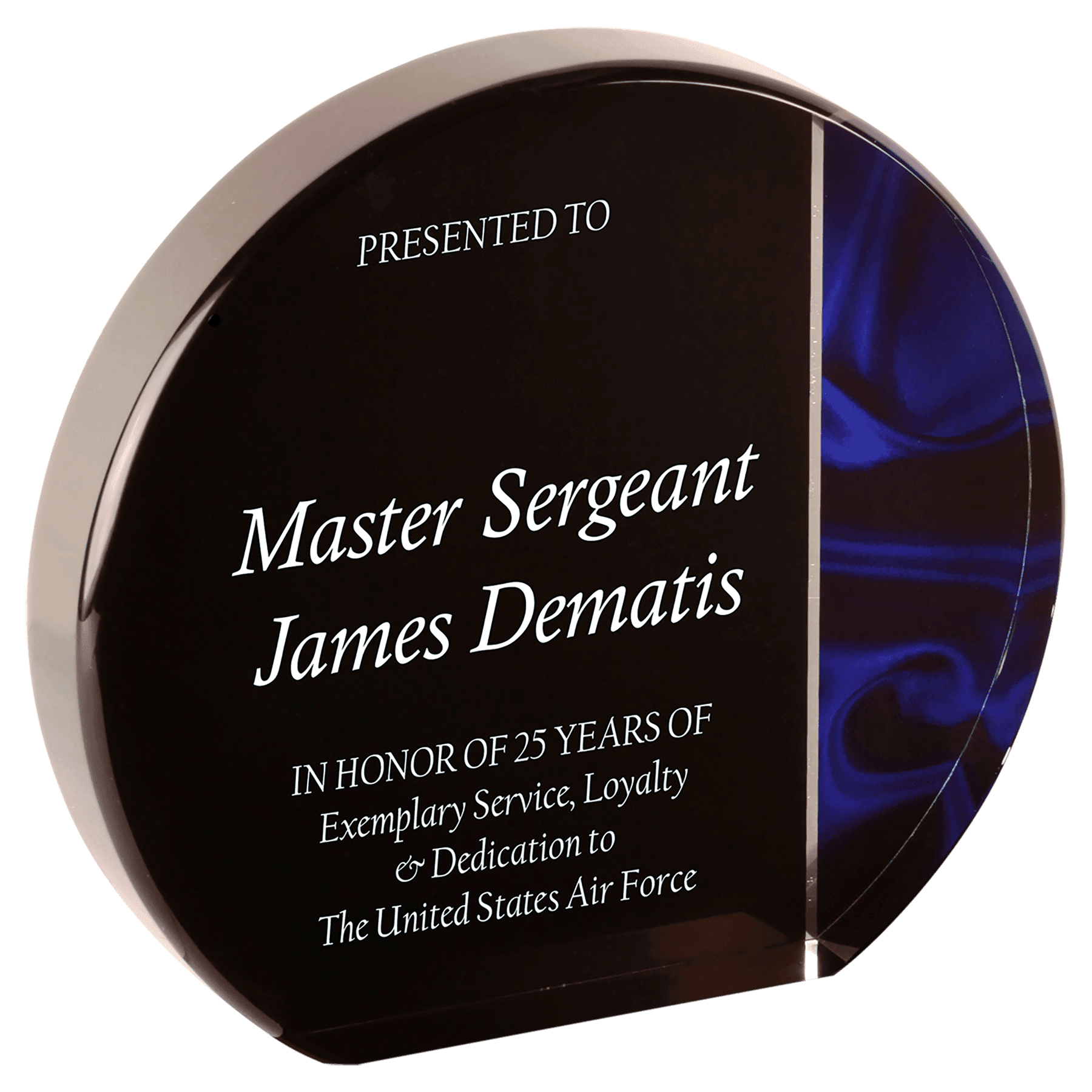 6" Round Blue Velvet Acrylic