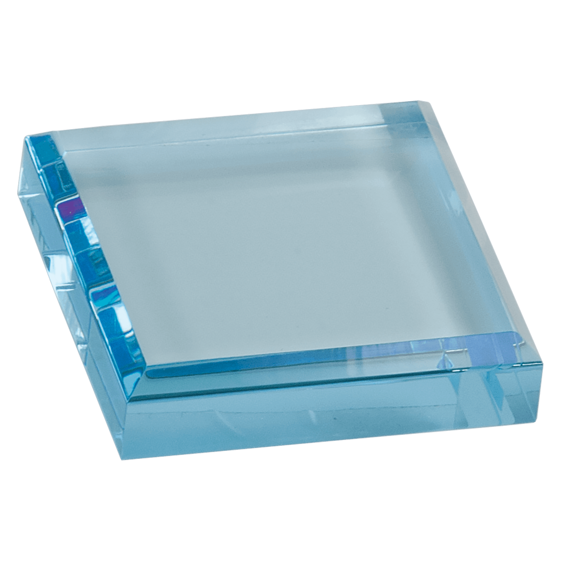 3" x 3" Blue Acrylic Paperweight