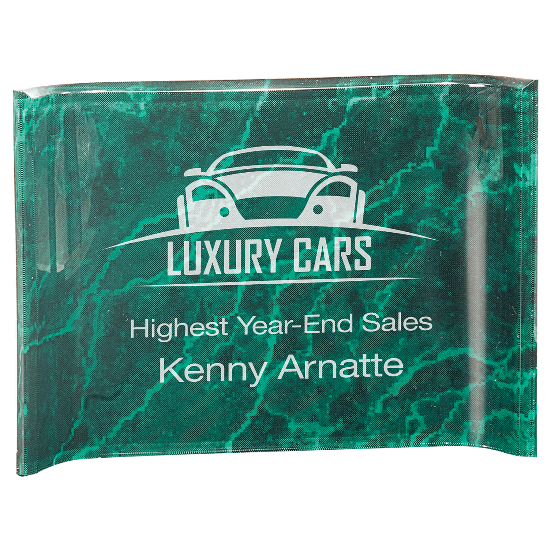 7" x 5" Green Marbleized Acrylic Crescent