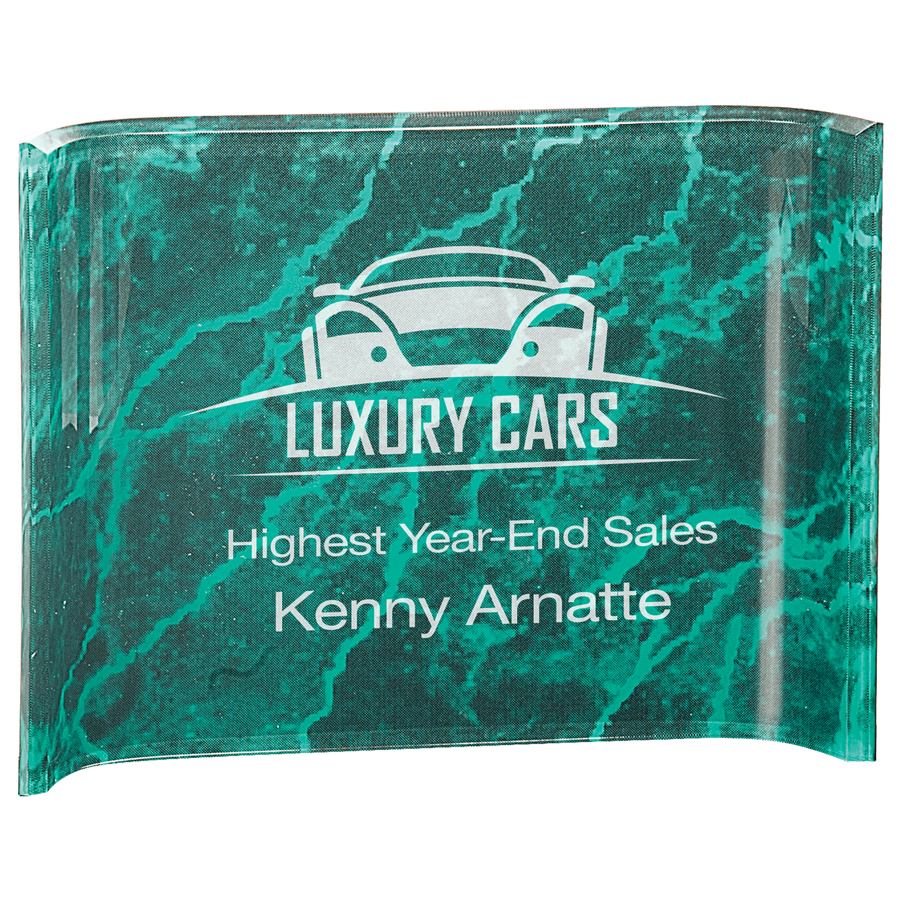 8" x 6" Green Marbleized Acrylic Crescent