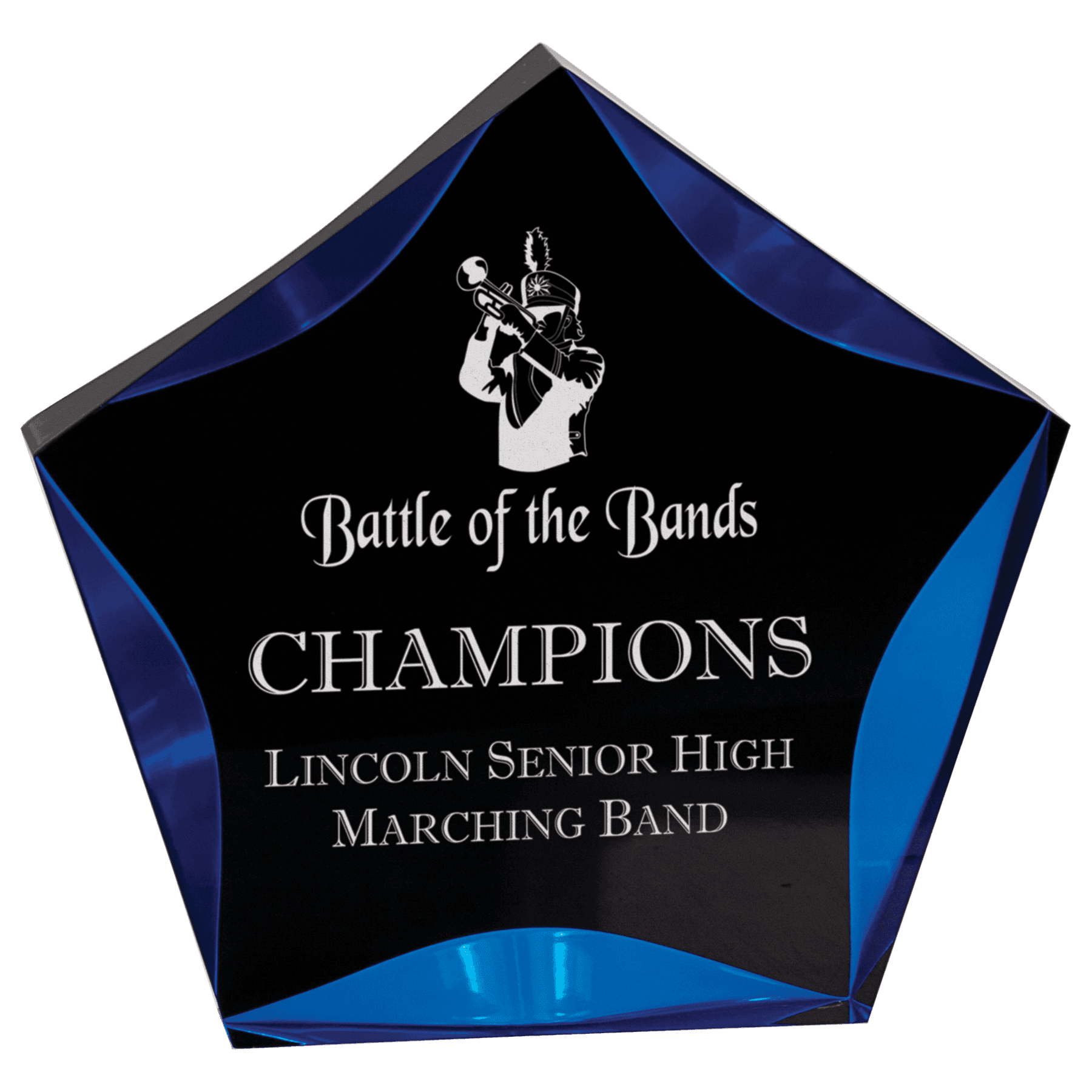 6" Black/Blue Luminary Star Acrylic