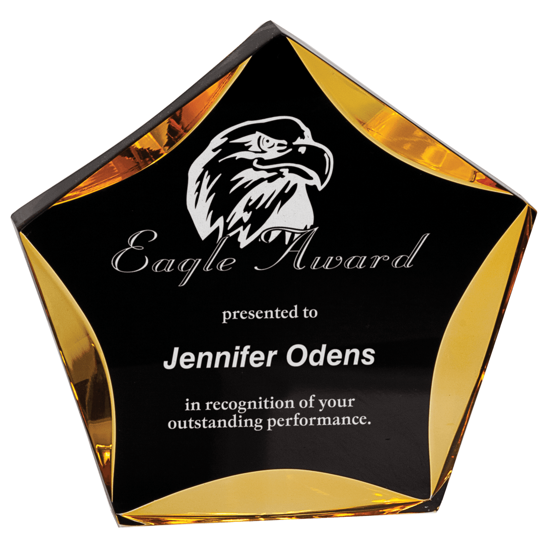 6" Black/Gold Luminary Star Acrylic