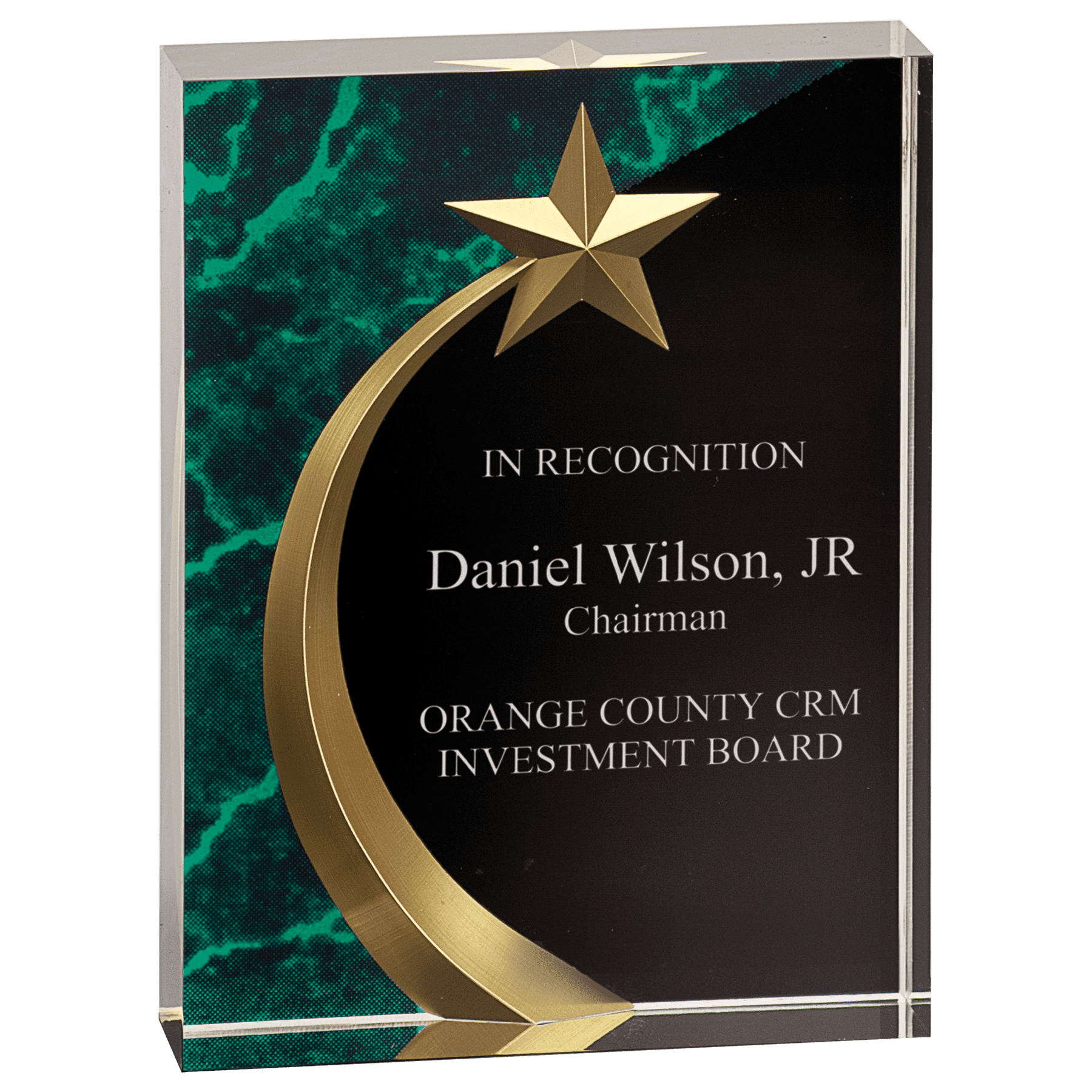 6" Green Marble Square Shooting Star Acrylic