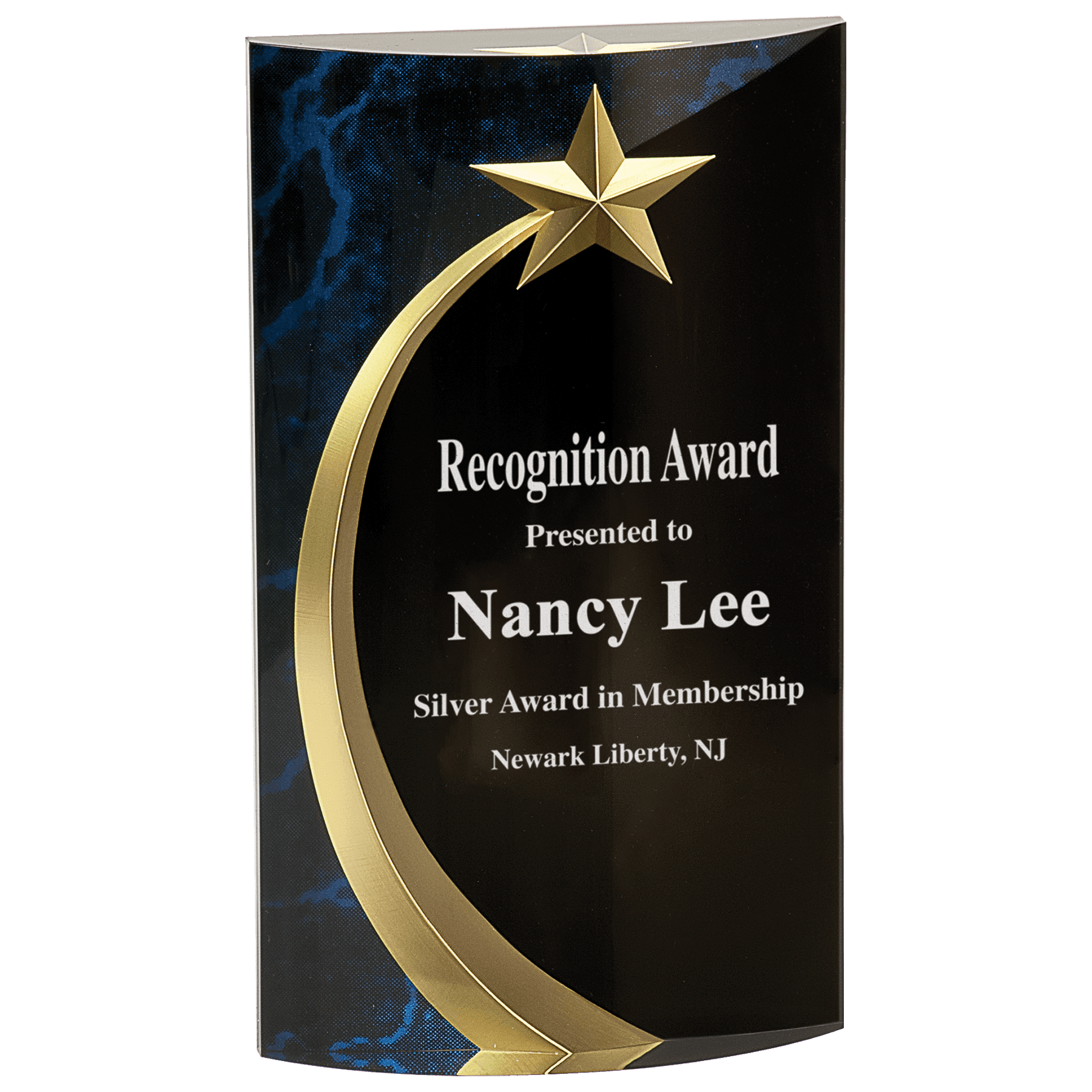 7 3/4" Blue Marble Rounded Shooting Star Acrylic