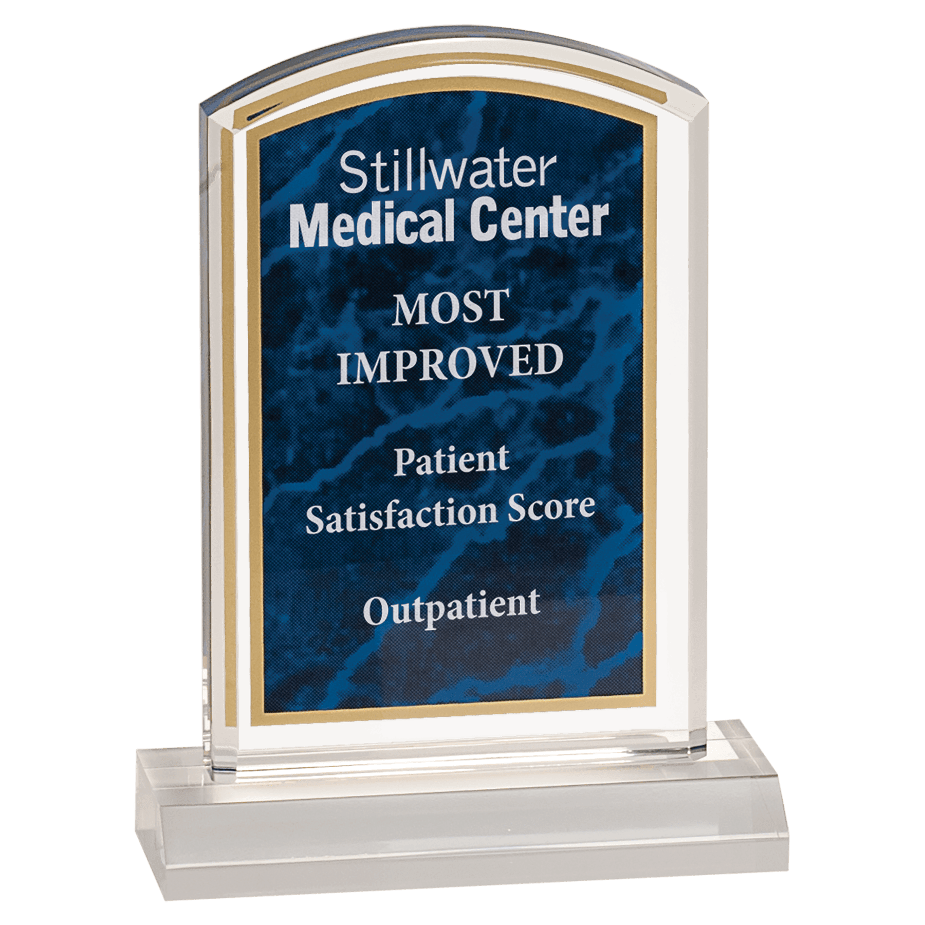 4" x 6" Blue Marbleized Acrylic with 5" Base