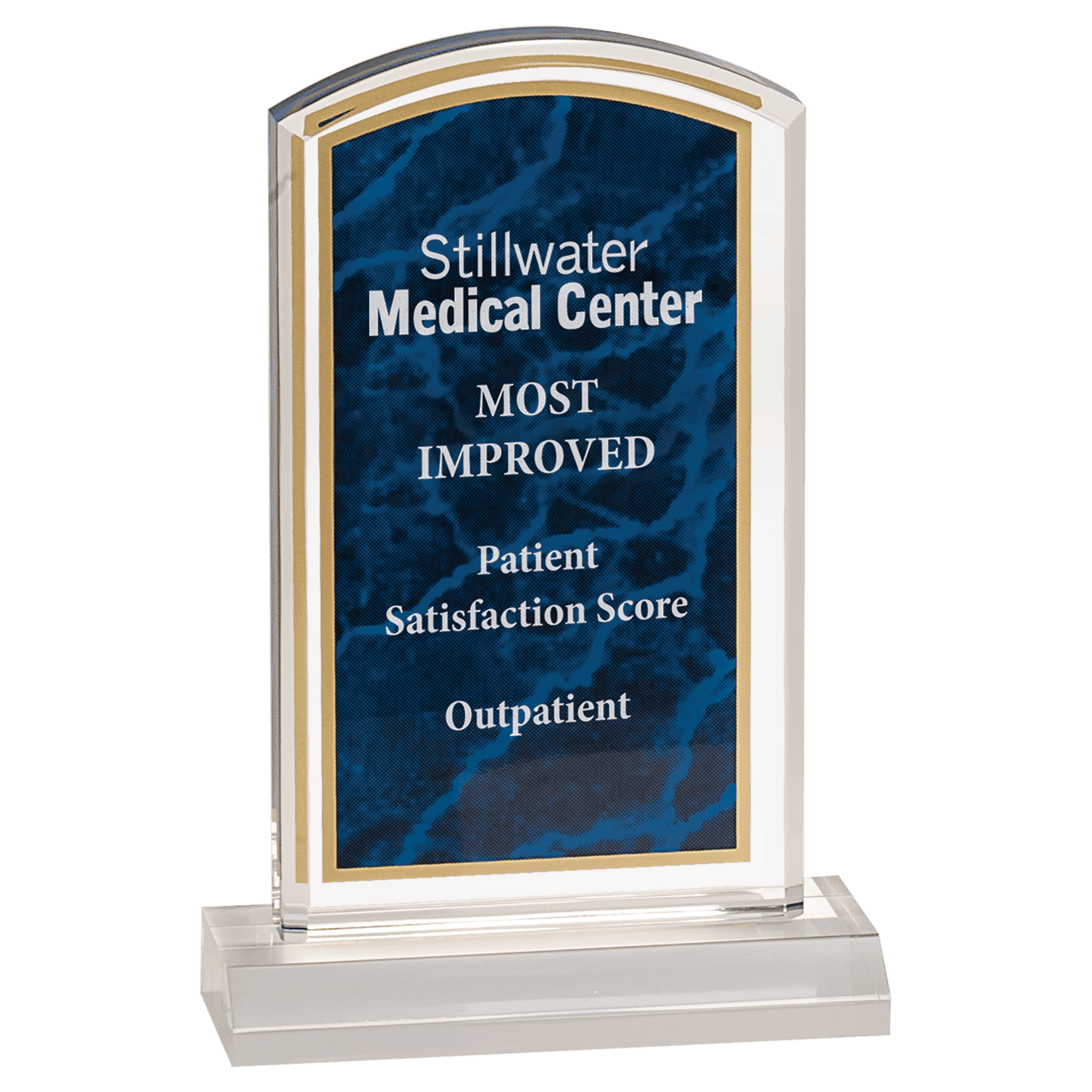 4" x 7" Blue Marbleized Acrylic with 5" Base