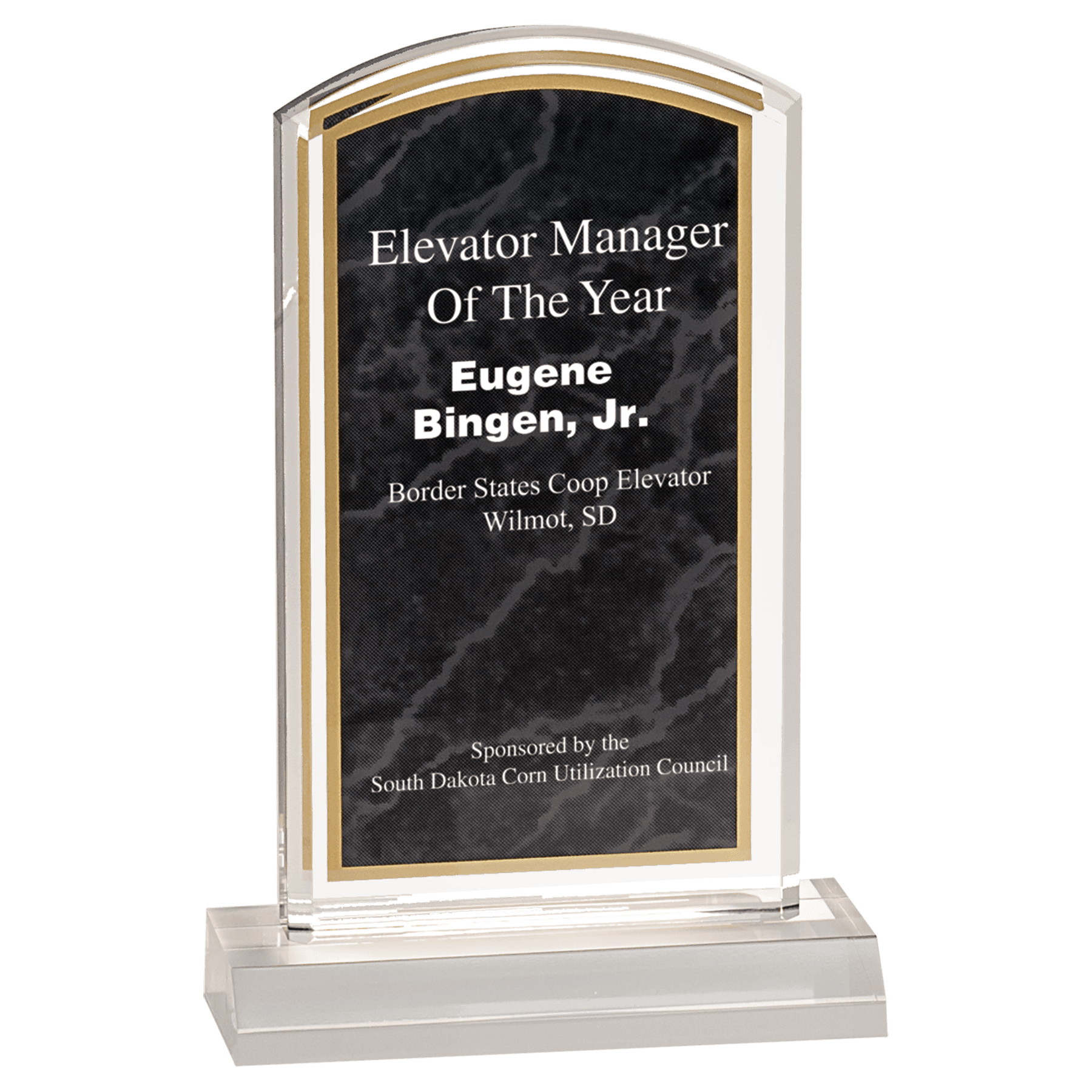 4" x 7" Black Marbleized Acrylic with 5" Base