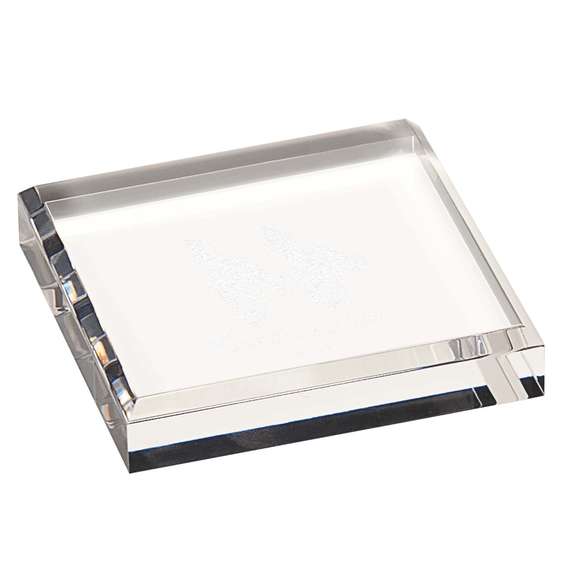 3 3/4" x 3 3/4" Clear Acrylic Paperweight