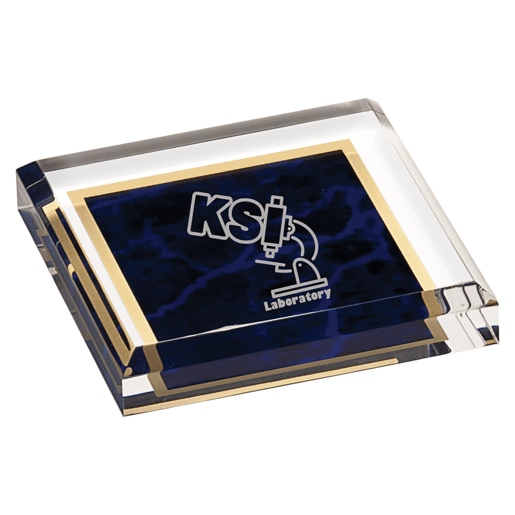 3 3/4" x 3 3/4" Purple Marbleized Acrylic Paperweight