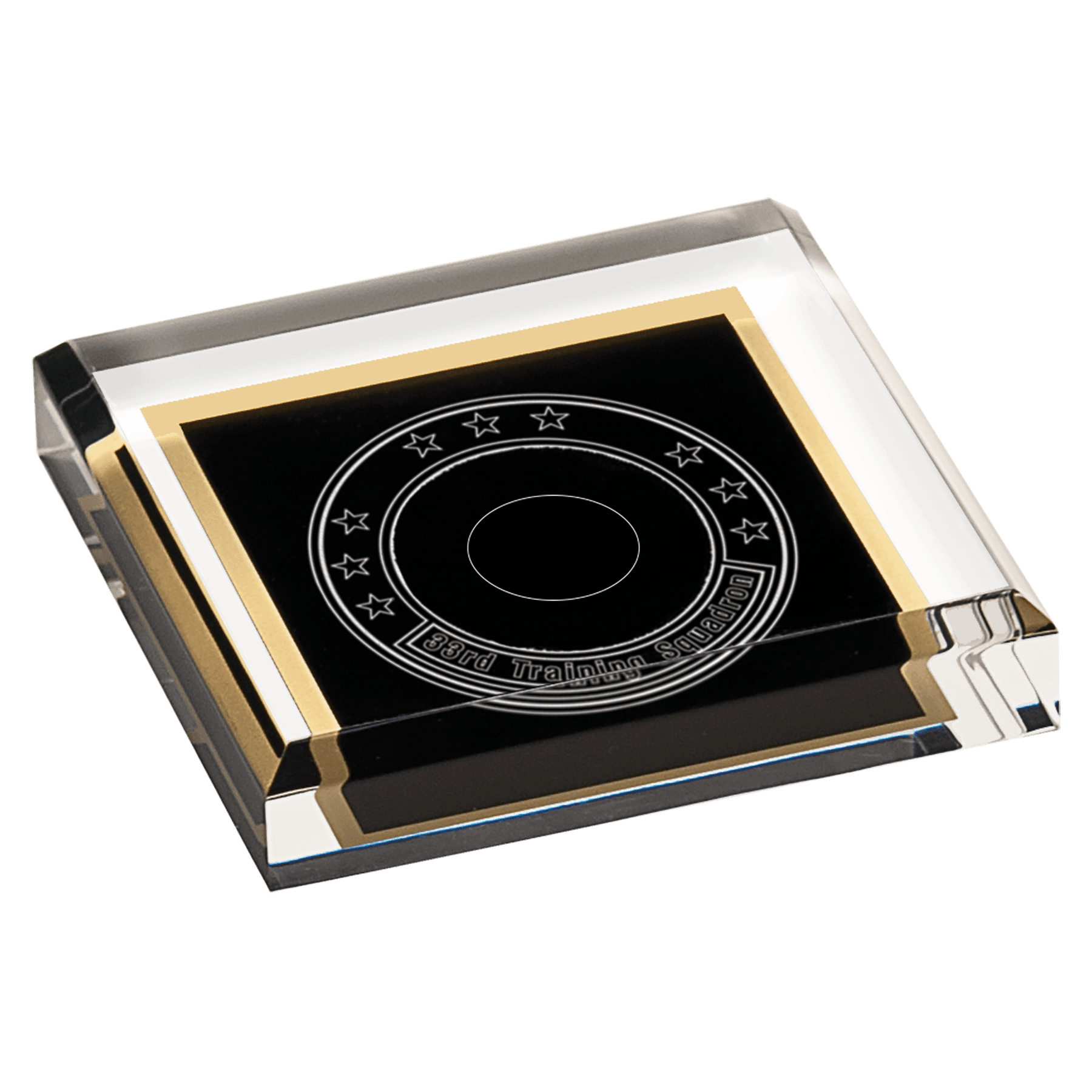 3 3/4" x 3 3/4" Black Acrylic Paperweight