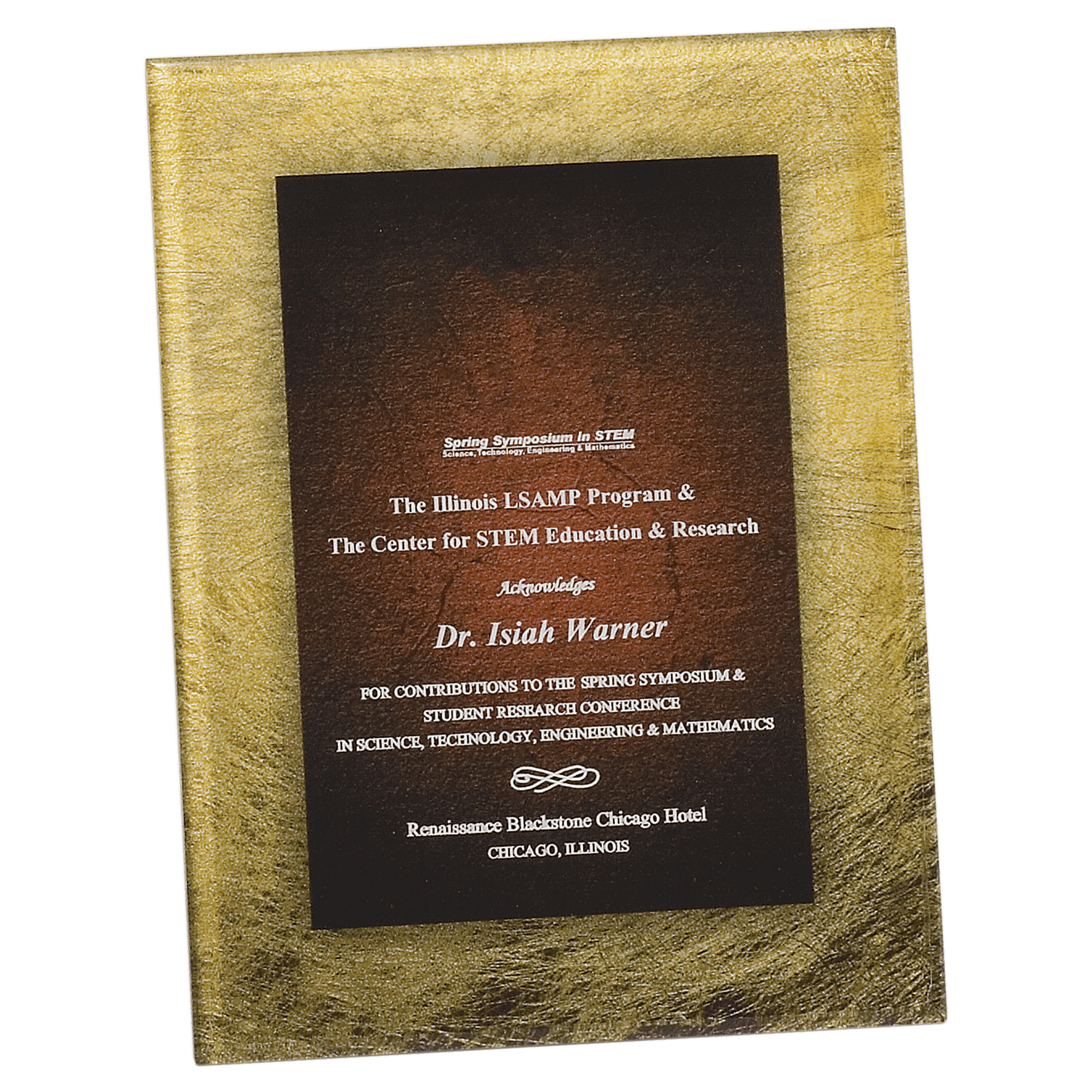 7 3/4" X 9 3/4" Gold/Burgundy Acrylic Art Plaque with Easel/Hanger