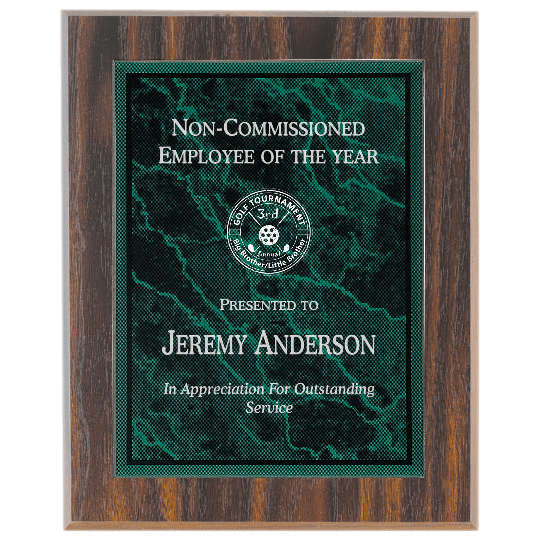 5" x 7" Green Marble Acrylic Plaque Plate