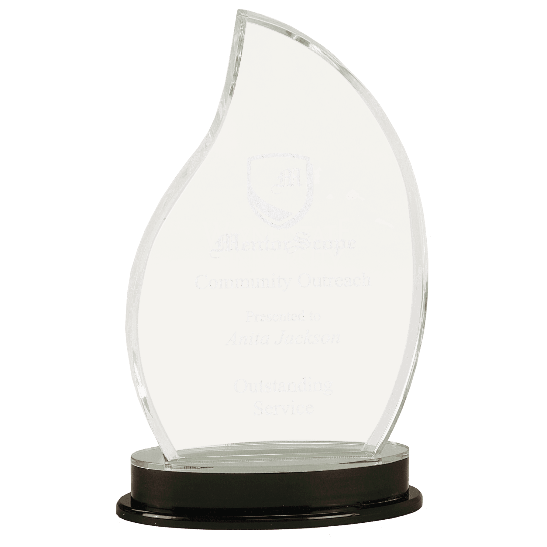 9 1/4" Silver Flame Impress Acrylic